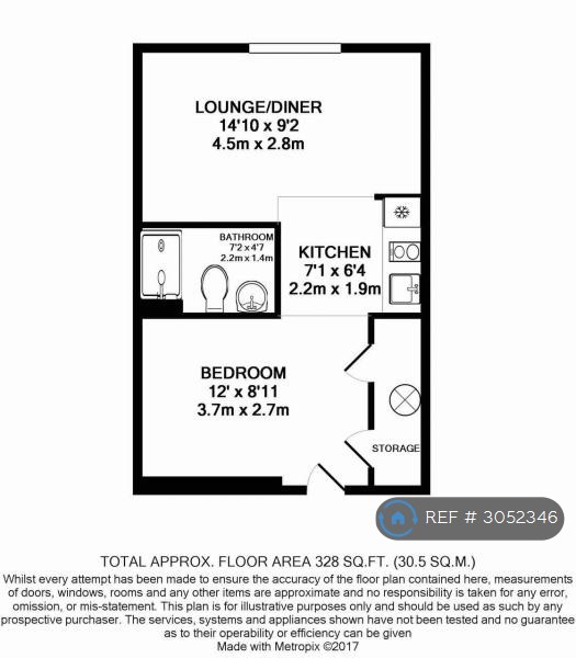 Flat, Indescon Square, London floorplan