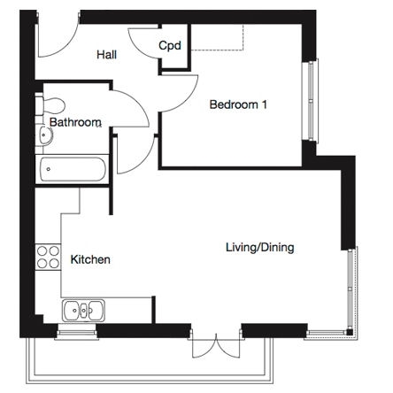 1 Bedrooms Flat to rent in Countess Way, Broughton, Milton Keynes MK10