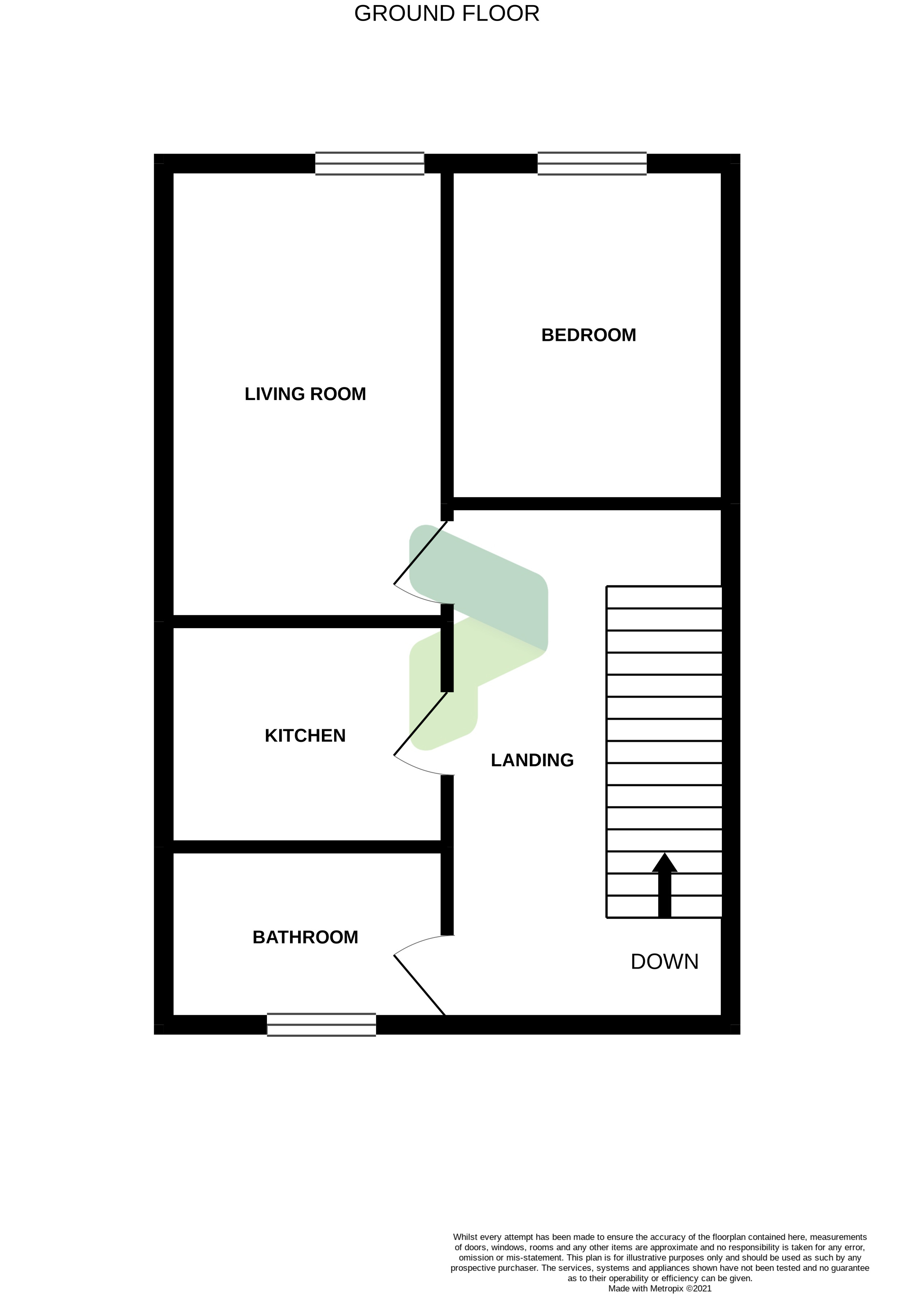 First floor flat, 44B, Hollins Grove Street, Darwen floorplan