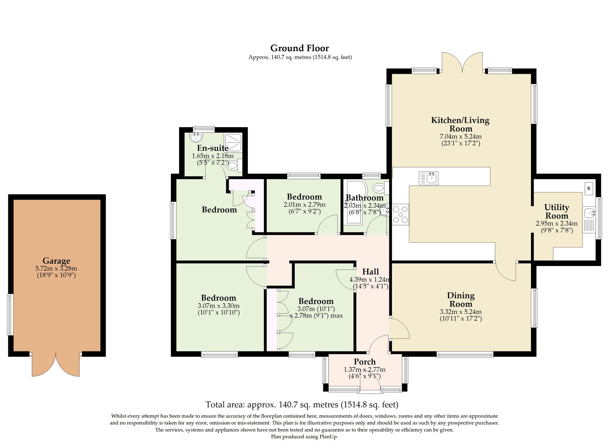 Arch Bungalow Rectory Road, Diss floorplan
