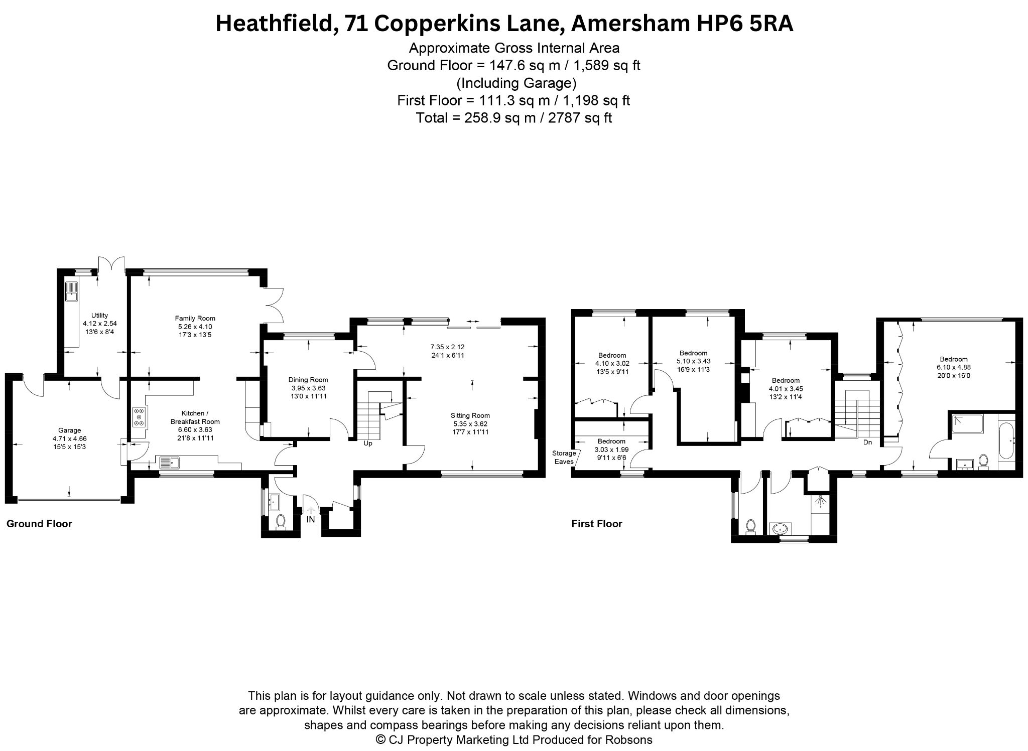 Heathfield, 71 Copperkins Lane, Amersham floorplan
