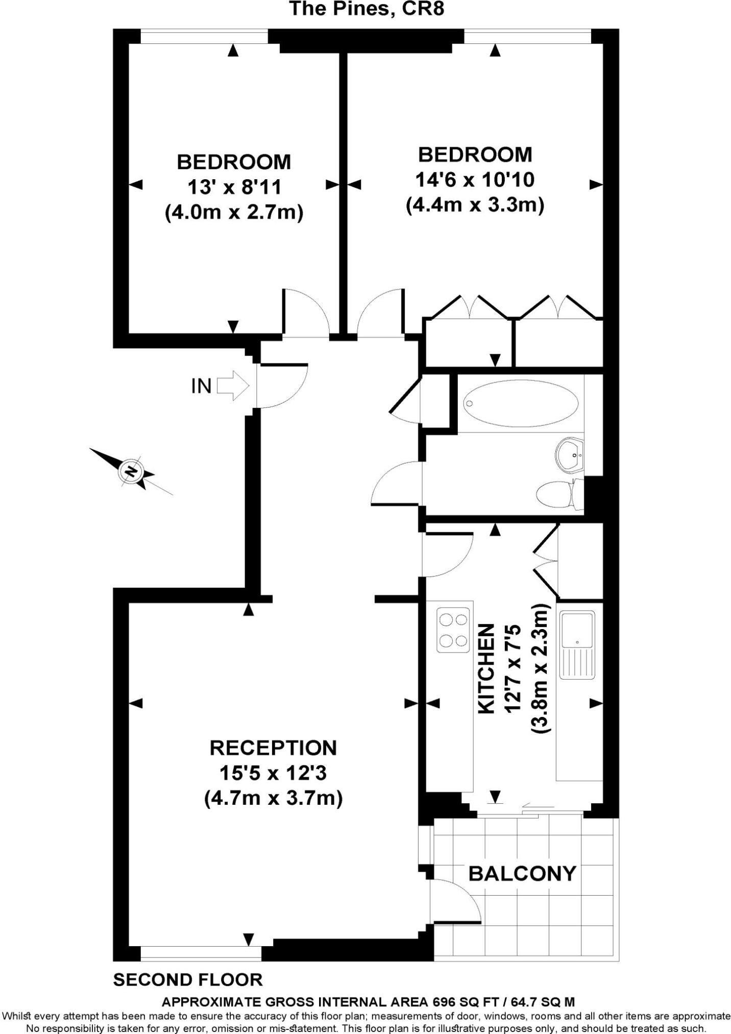 36, The Pines, Purley floorplan