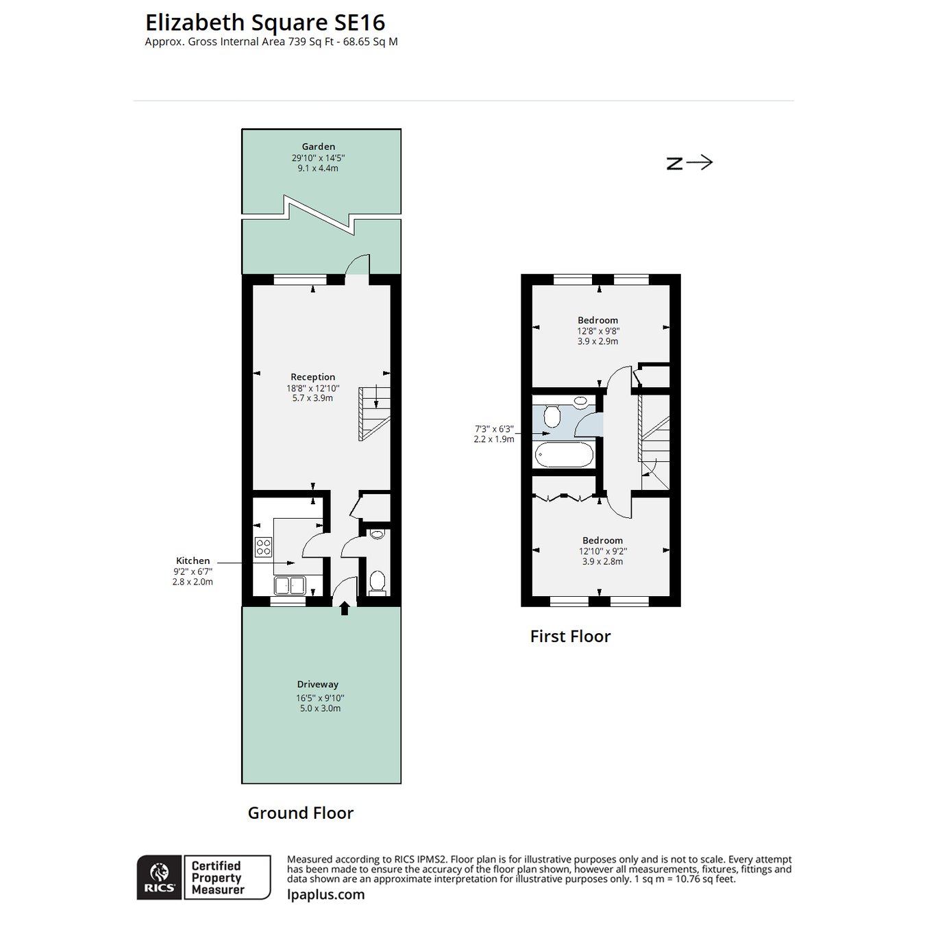 28, Elizabeth Square, London floorplan