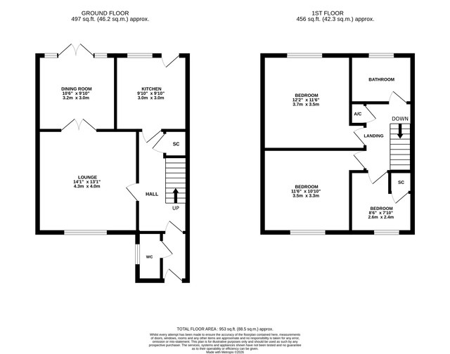 3, Church Farm Close, Langford floorplan