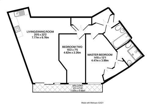 Flat 32 Merydene Court,, London Road, Binfield floorplan