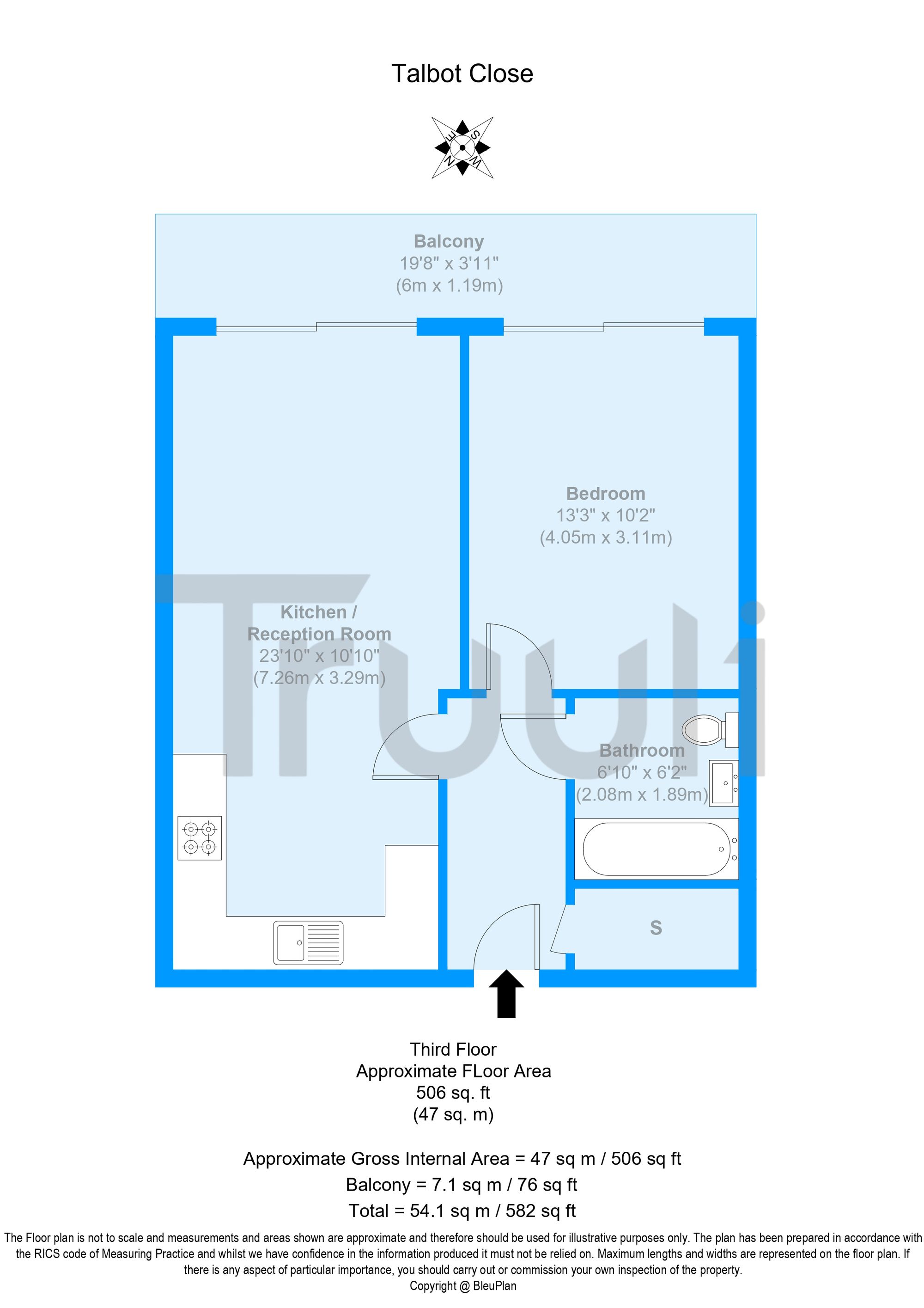 Flat 16 Talbot Close, Oak Lodge Talbot Close, Mitcham floorplan