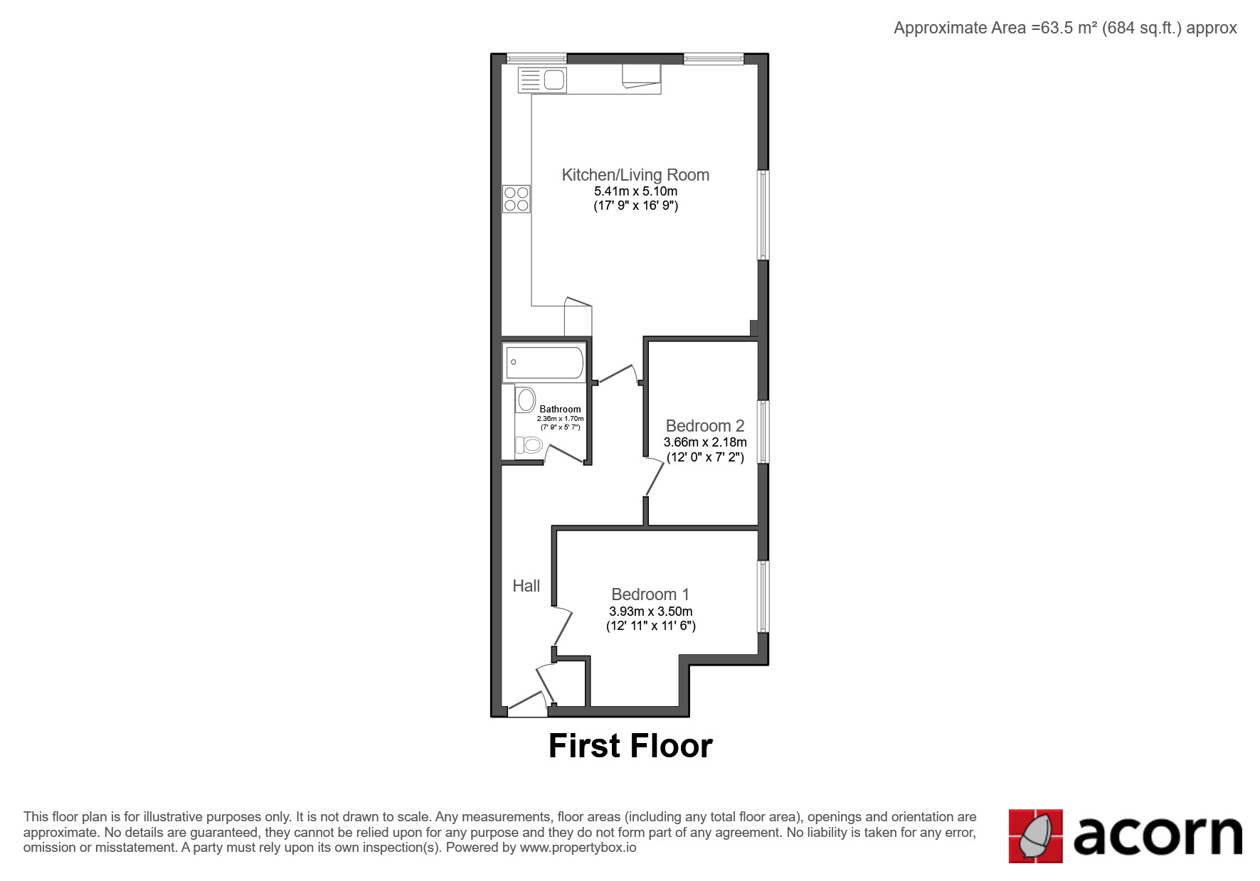 Flat 5, Warrior Court, 2, Belinda Road, London floorplan