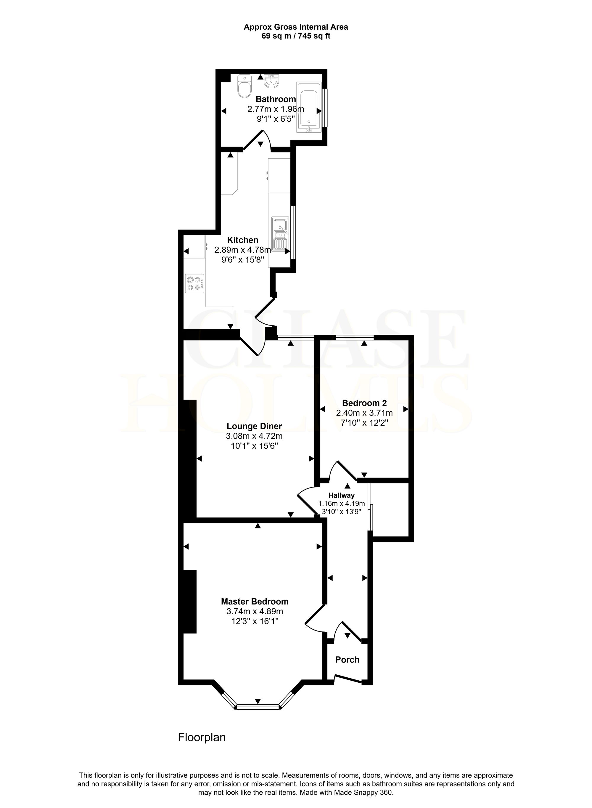 12 Ashley Road, South Shields floorplan