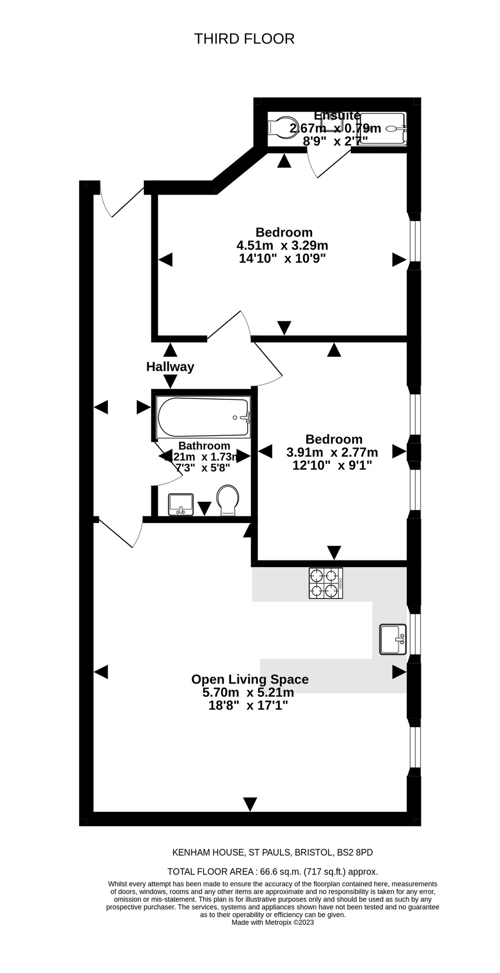 Kenham House, Wilder Street, St Pauls, Bristol BS2, 2 bedroom flat for