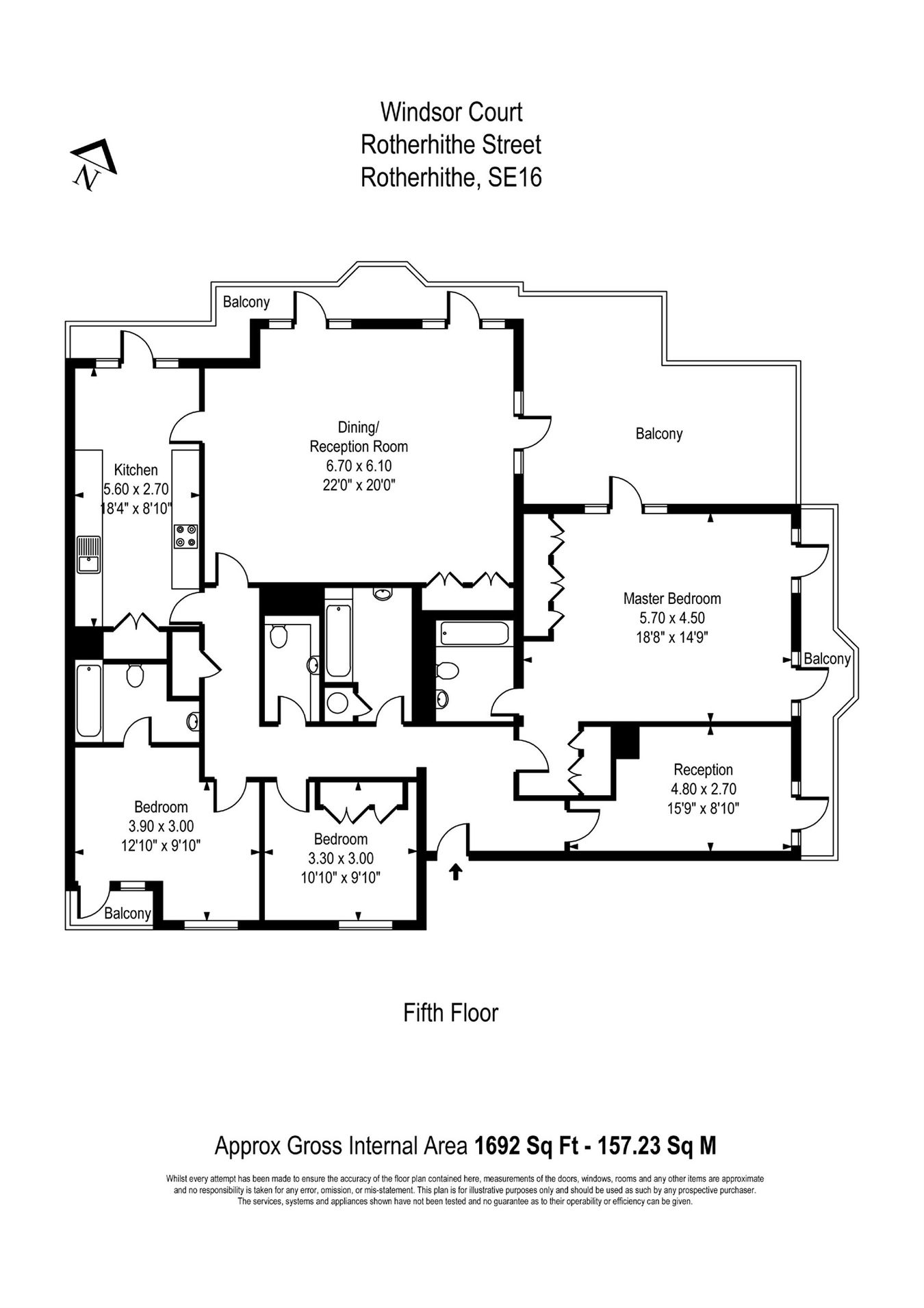 Apartment 27, Windsor Court, London floorplan