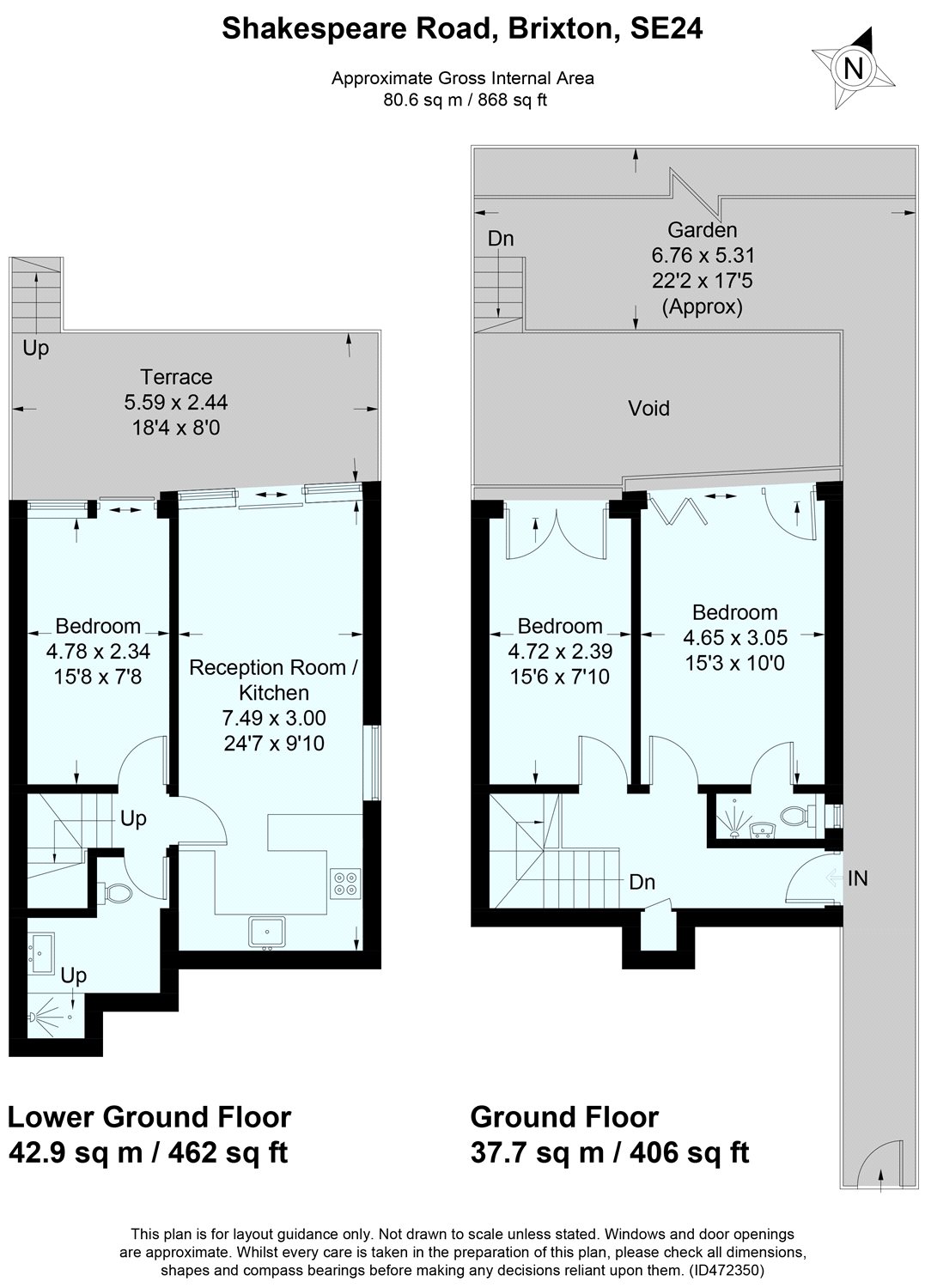Flat 1, 51, Shakespeare Road, London floorplan