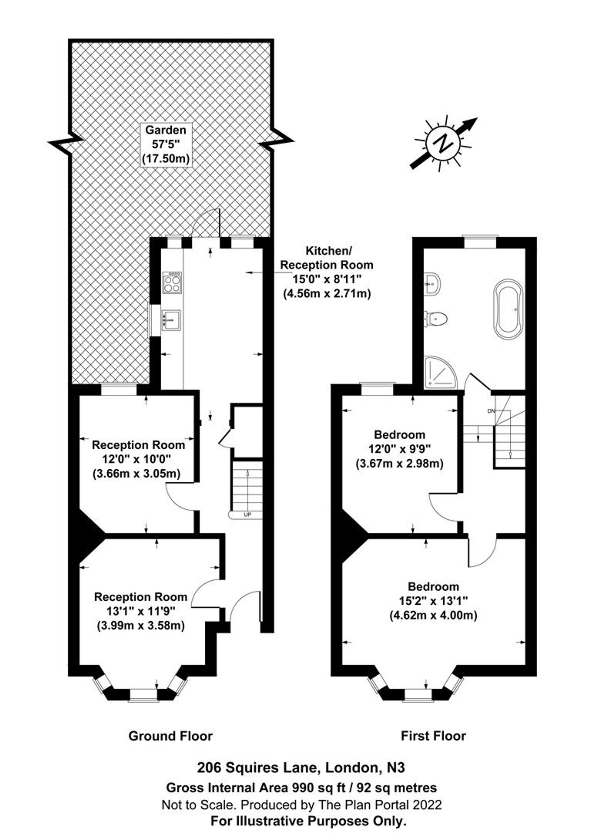 206 Squires Lane, London floorplan