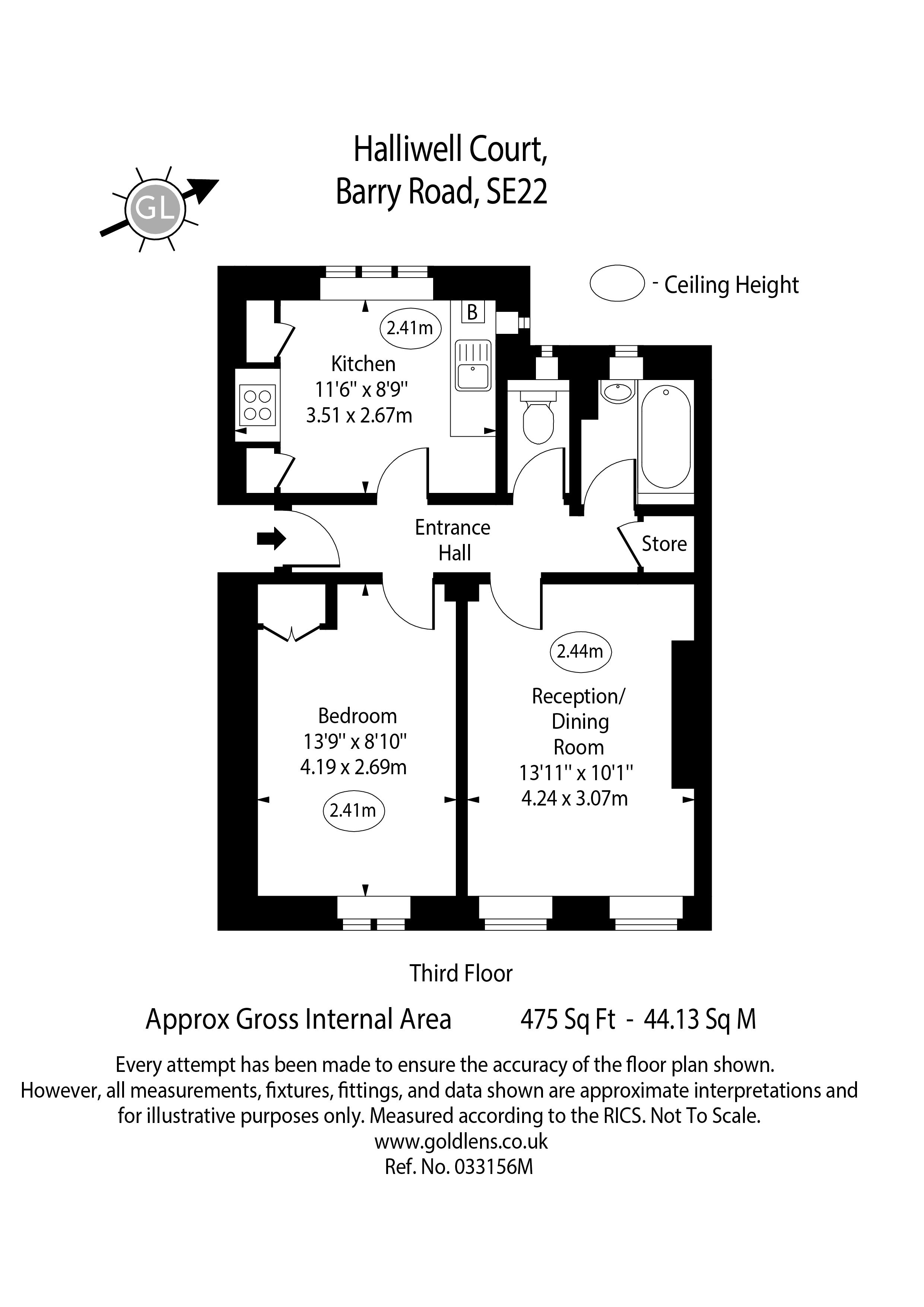 Flat 18, Halliwell Court, Barry Road, London floorplan