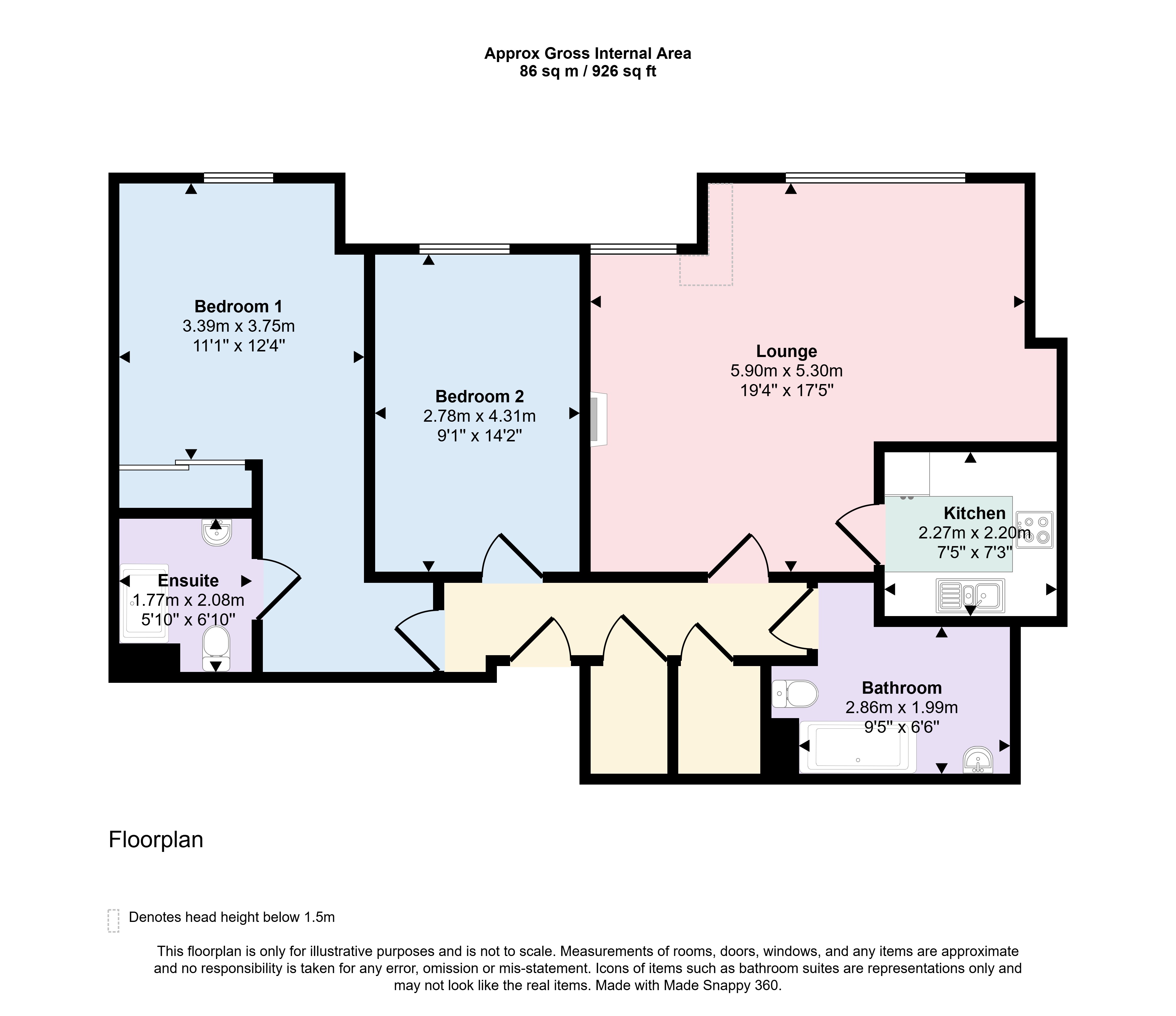31 Churchill Lodge, 234, Sandbanks Road, Poole floorplan