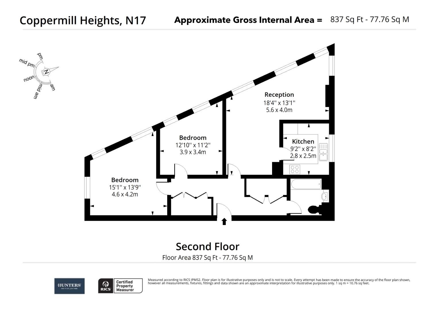 Flat 12, Coppermill Heights, Ferry Lane, London floorplan