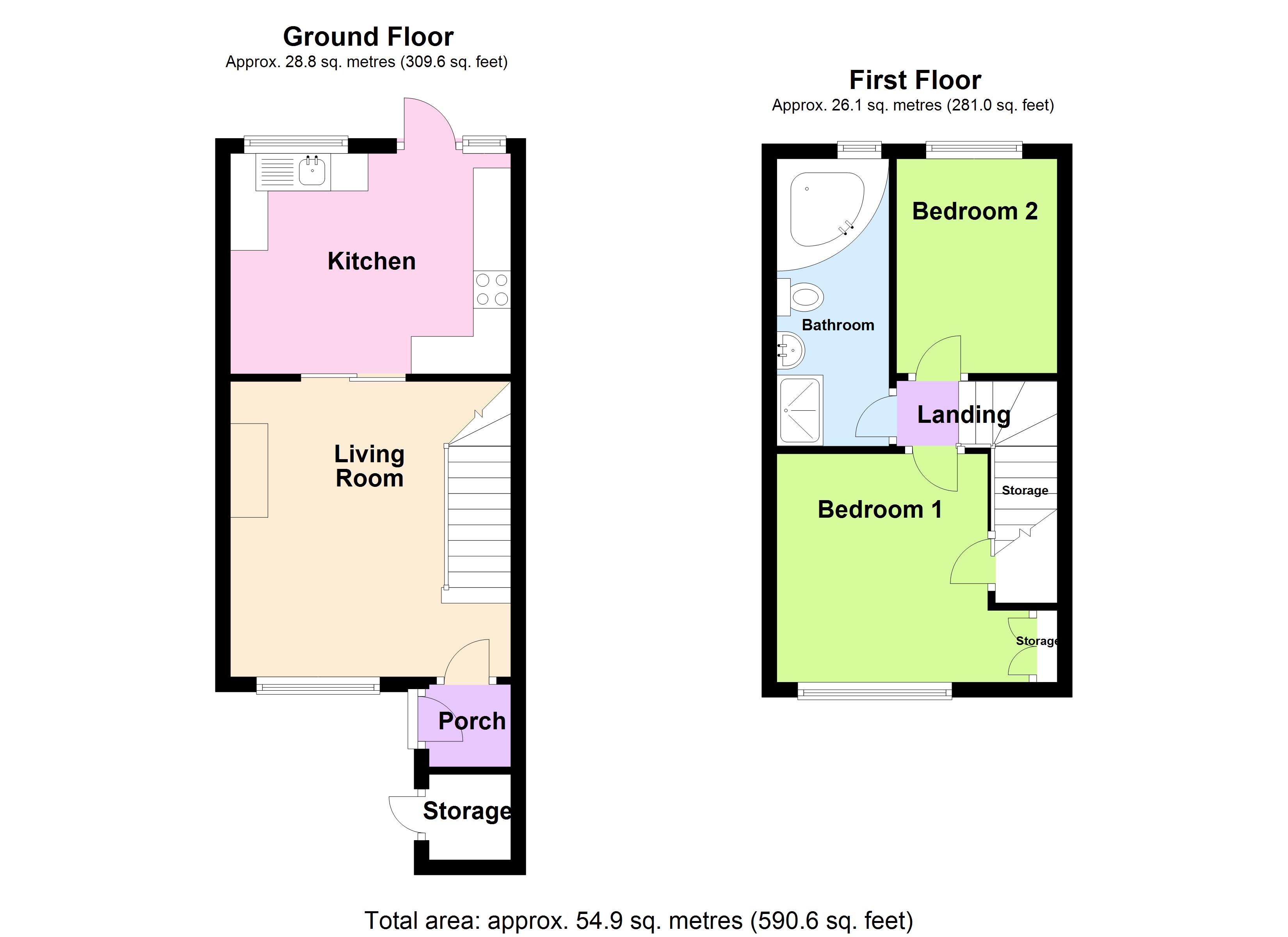 2 bed terraced house for sale in Ladywell Prospect, Sawbridgeworth