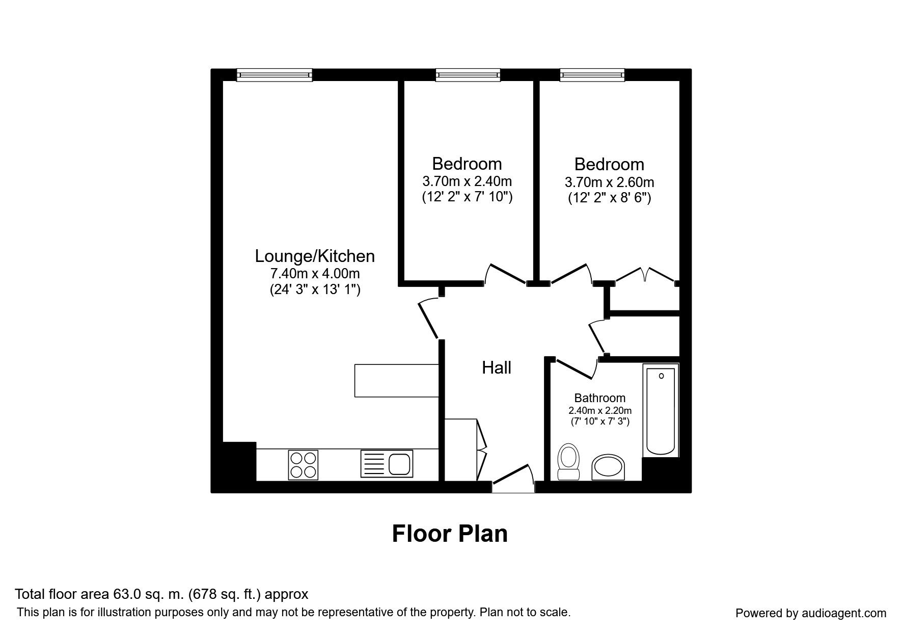 2 Bedrooms Flat to rent in Millsands, Sheffield S3