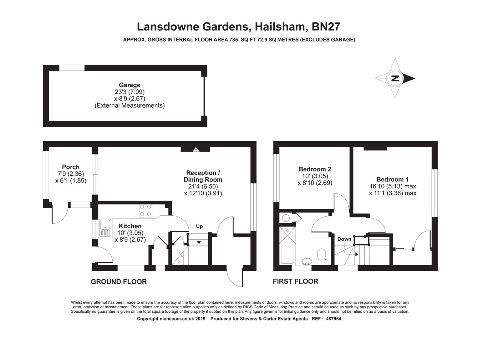 2 Bedrooms Semi-detached house for sale in Lansdowne Gardens, Hailsham BN27