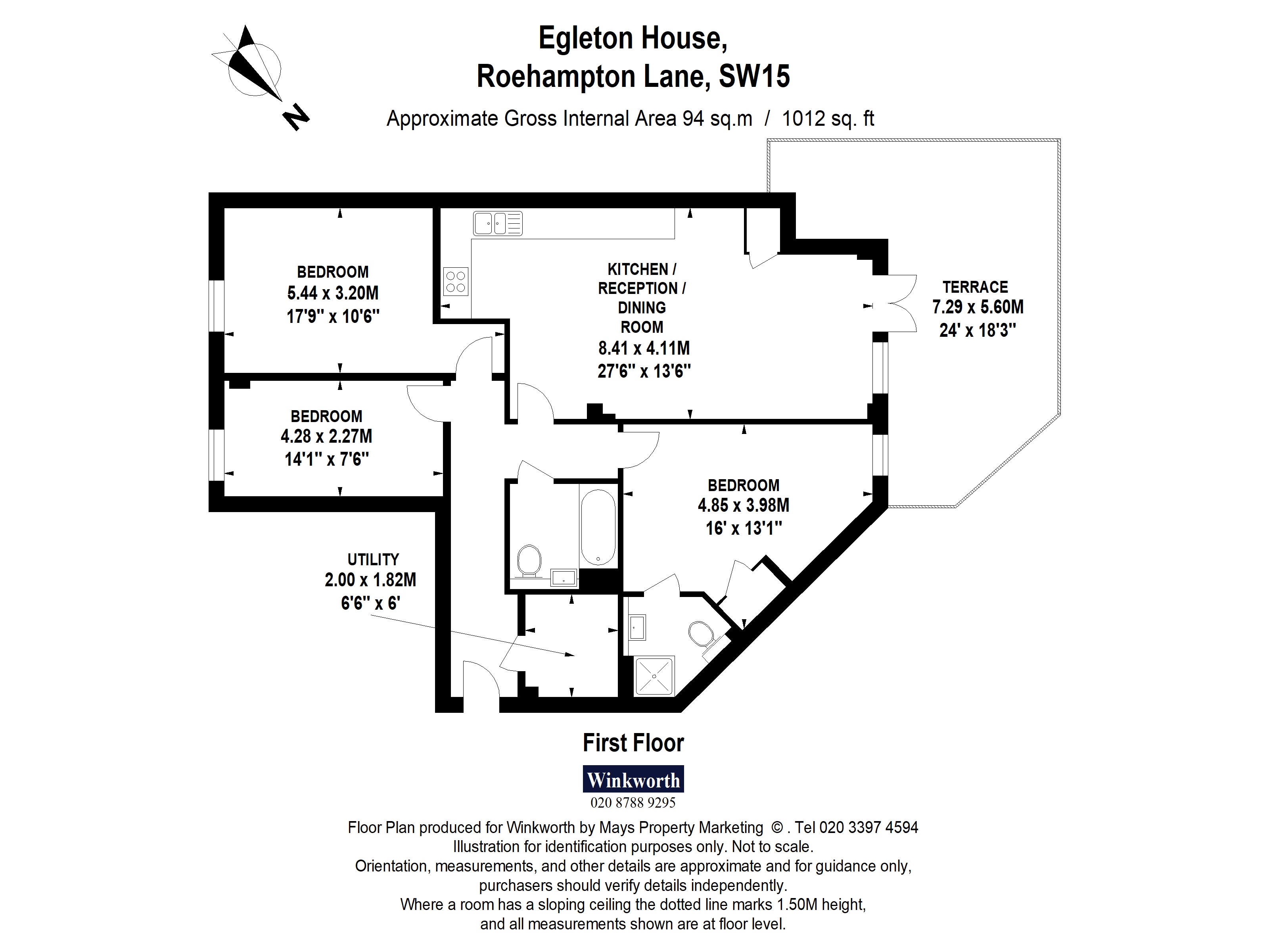 Apartment 13, Egleton House, 230, Roehampton Lane, London floorplan