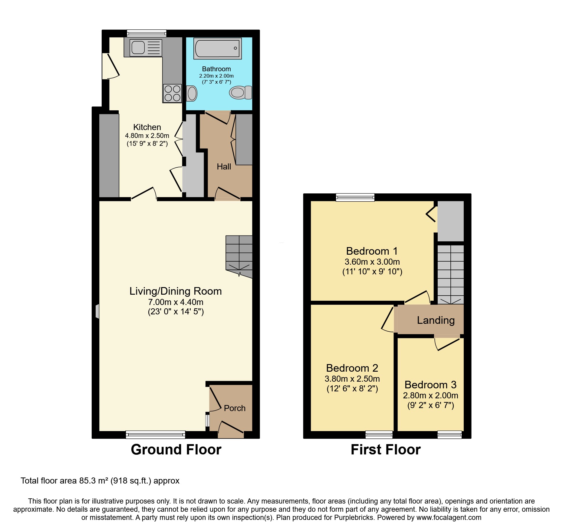 37, Hillside Terrace, Porth floorplan
