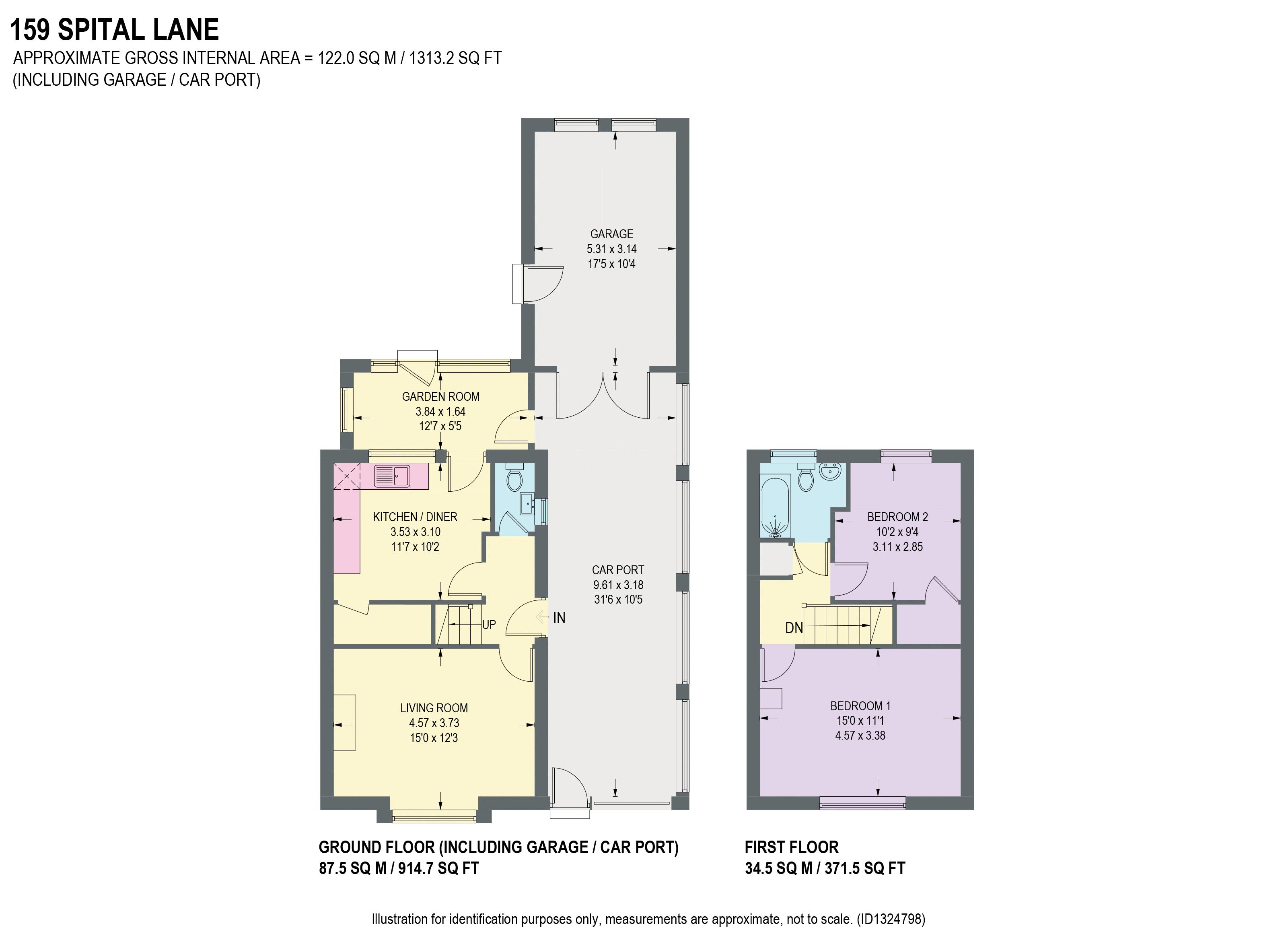 159, Spital Lane, Chesterfield floorplan