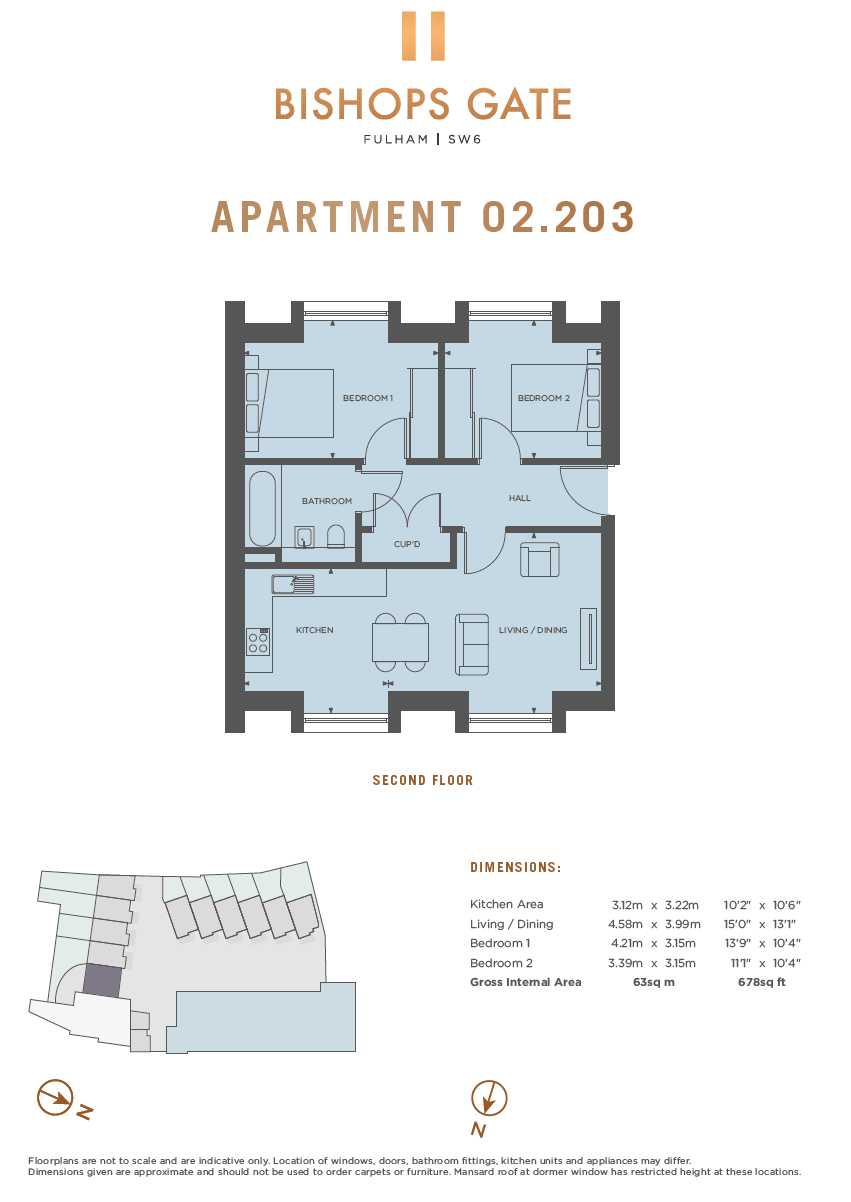 2 Bedrooms Flat for sale in Bishops Gate, Fulham High Street SW6