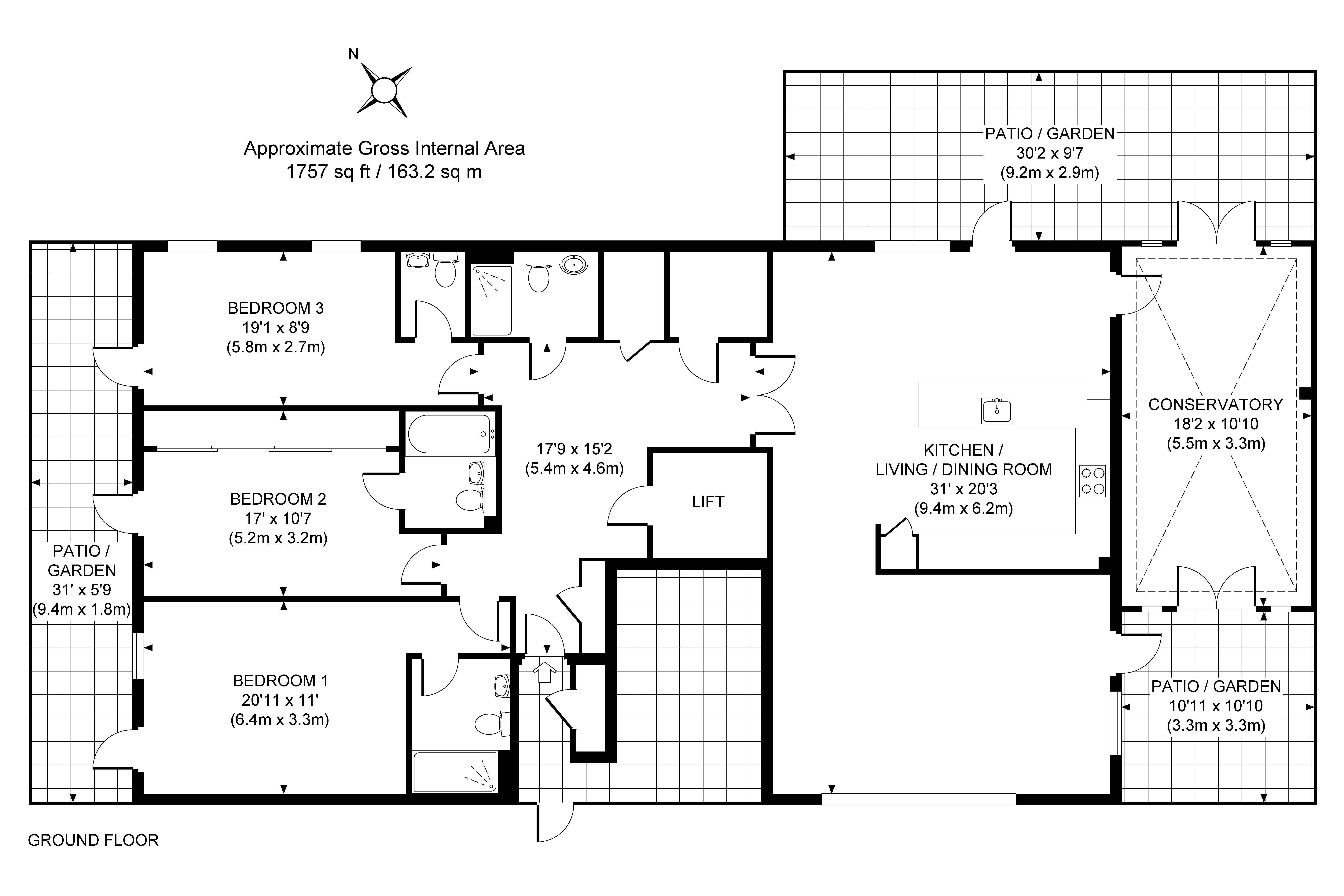 3 Bedrooms Flat for sale in Southdown House, 4-8 Somerhill Avenue, Hove, East Sussex BN3