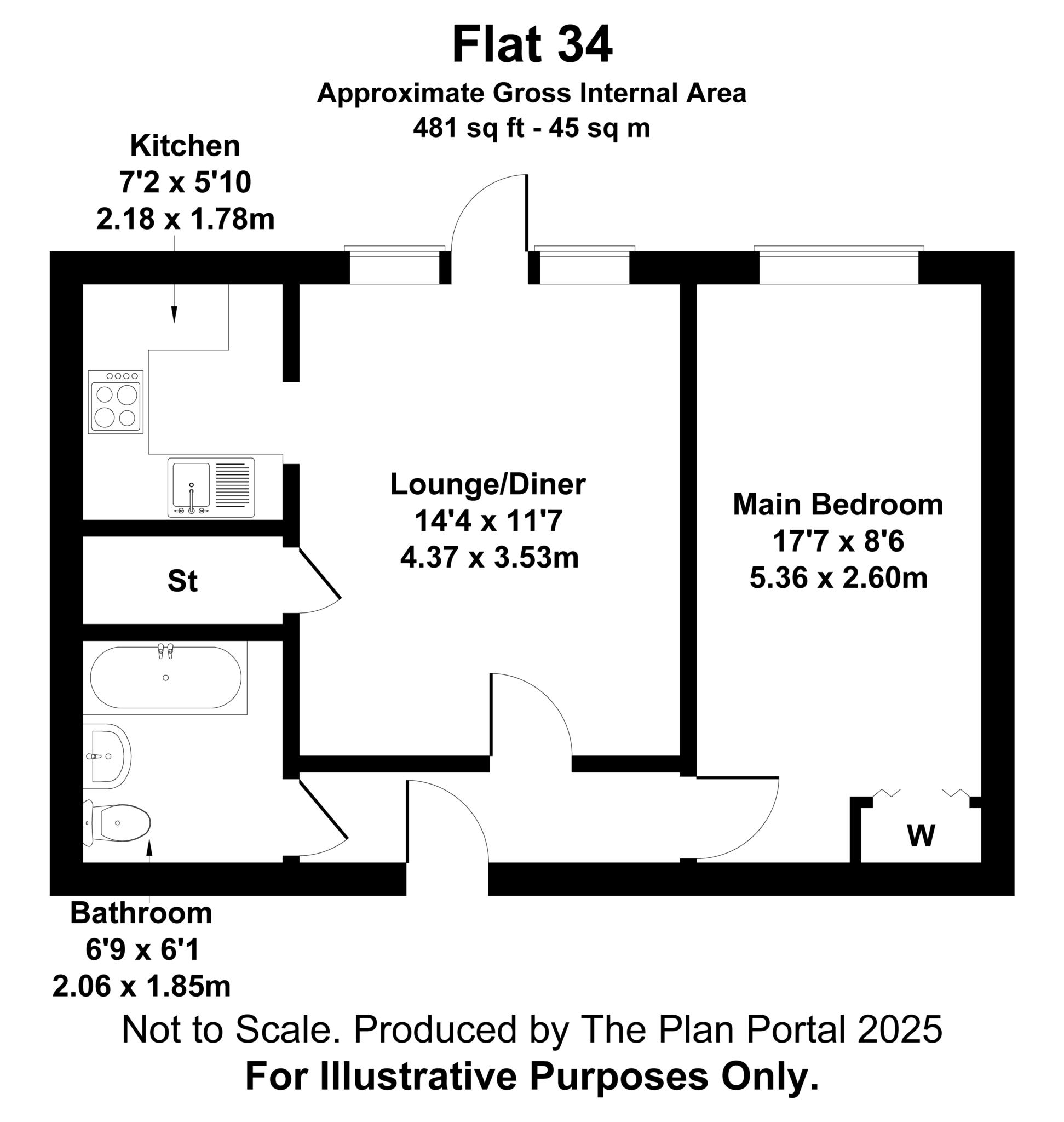 34 Park View Court, Queens Park West Drive, Bournemouth floorplan