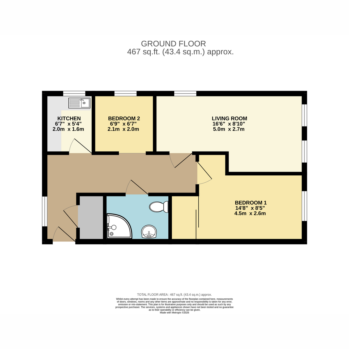 Flat Flat 7, Beaumont Lodge, 61 Addington Road, West Wickham floorplan