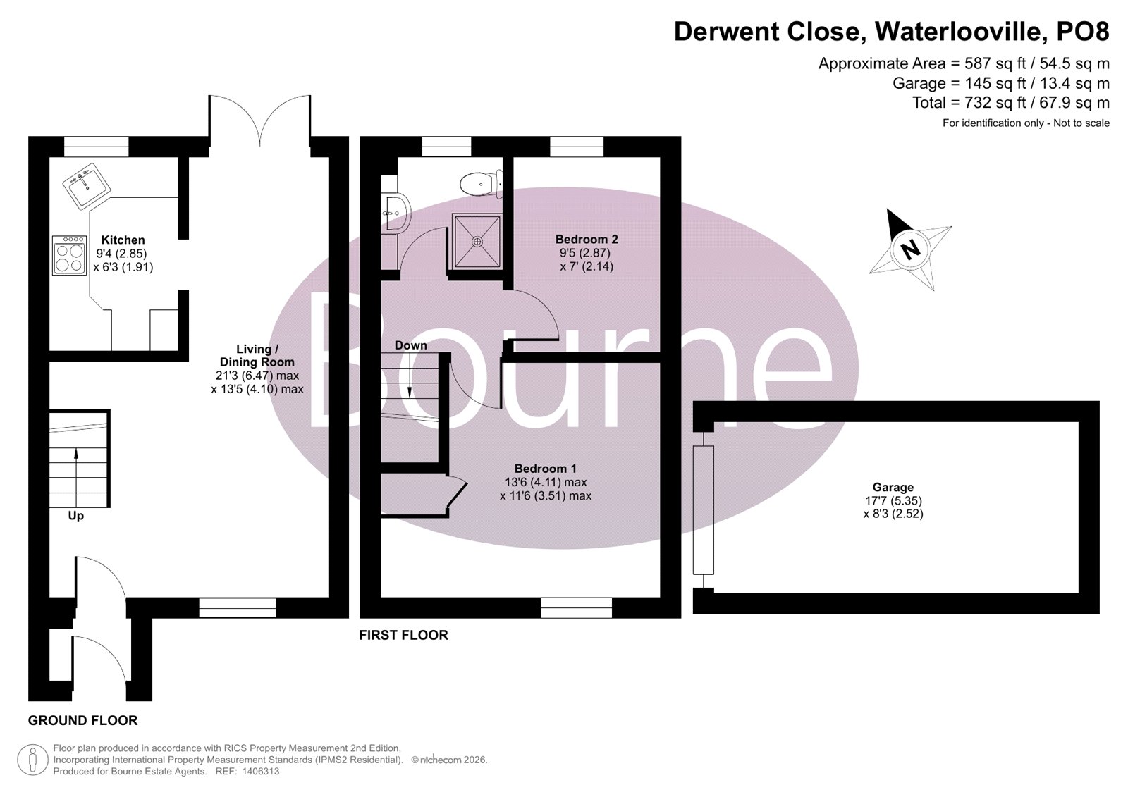 18, Derwent Close, Waterlooville floorplan