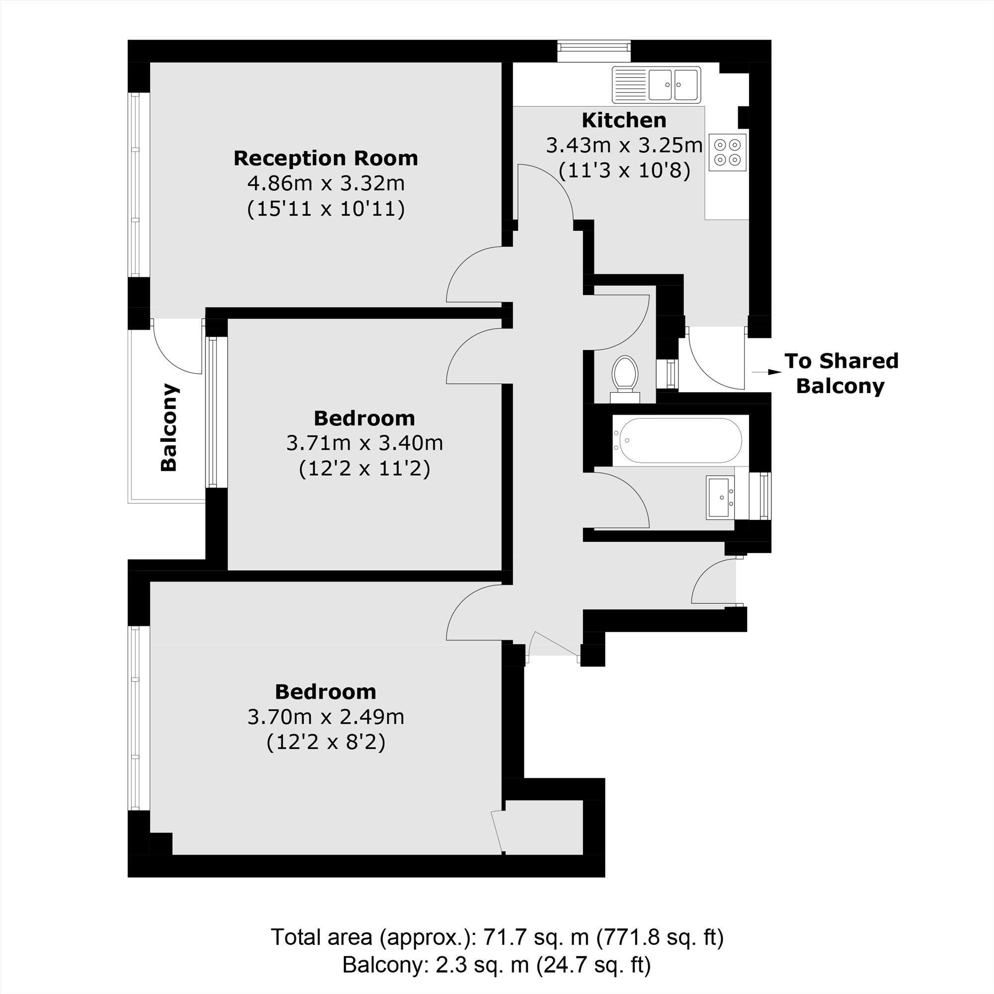 Flat 31, Landmann House, Rennie Estate, London floorplan
