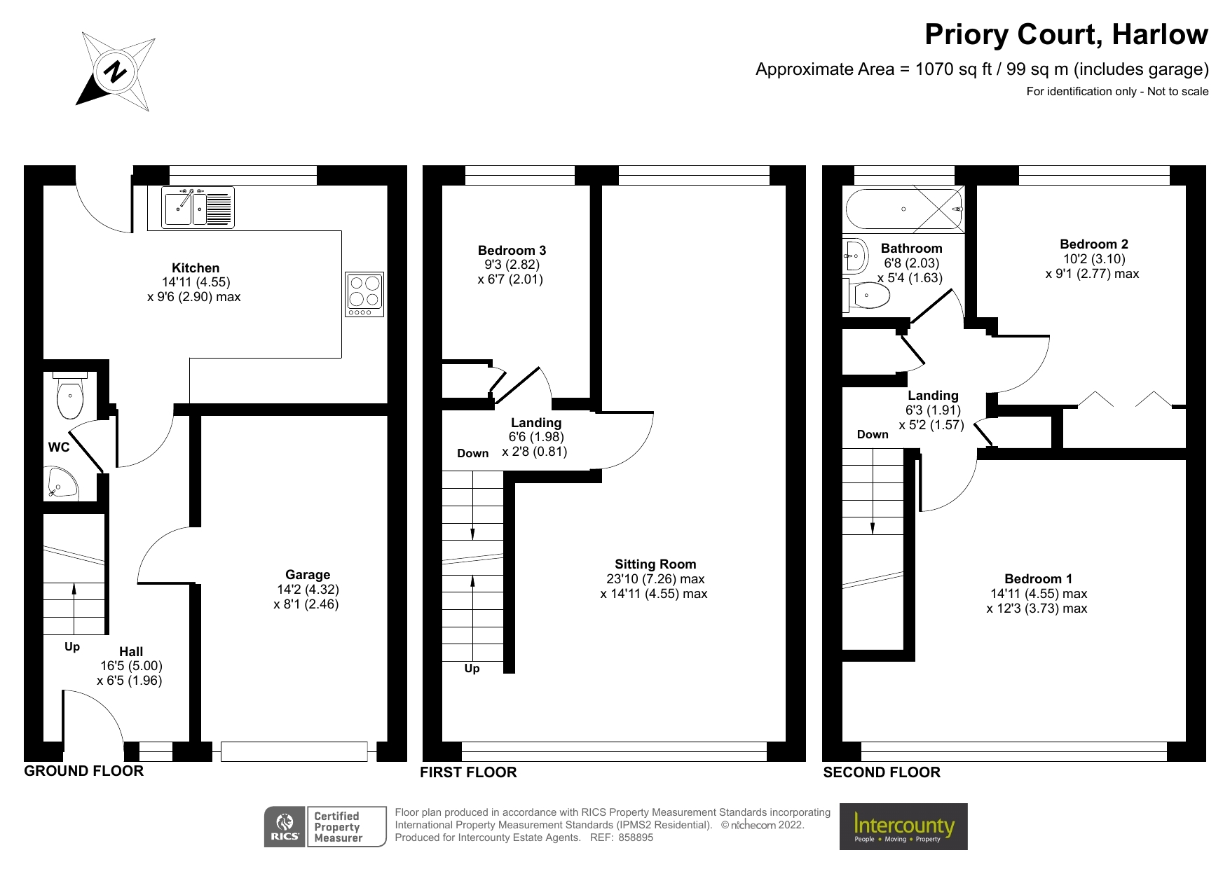Priory Court, Harlow, Essex CM18, 3 bedroom terraced house for sale