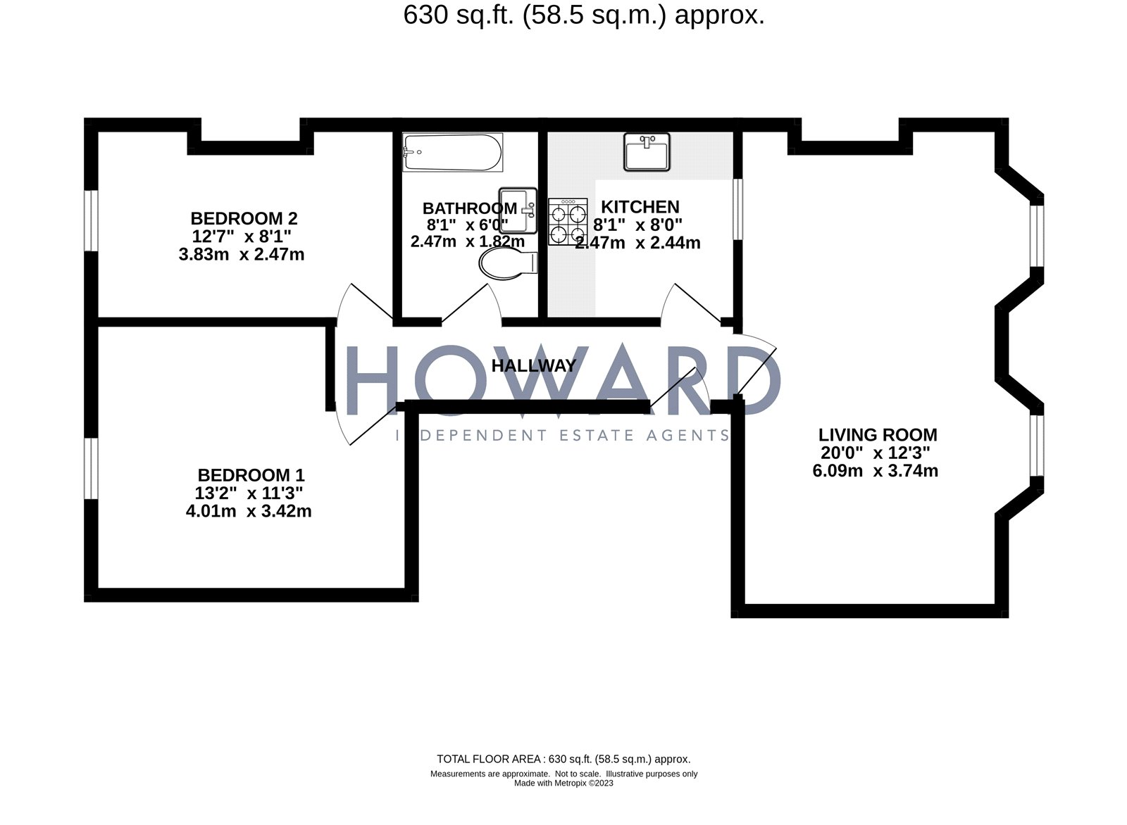 Flat 2, 14, Park Place, Bristol floorplan