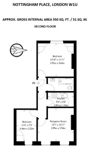 2 Bedrooms Flat to rent in Nottingham Place, London W1U