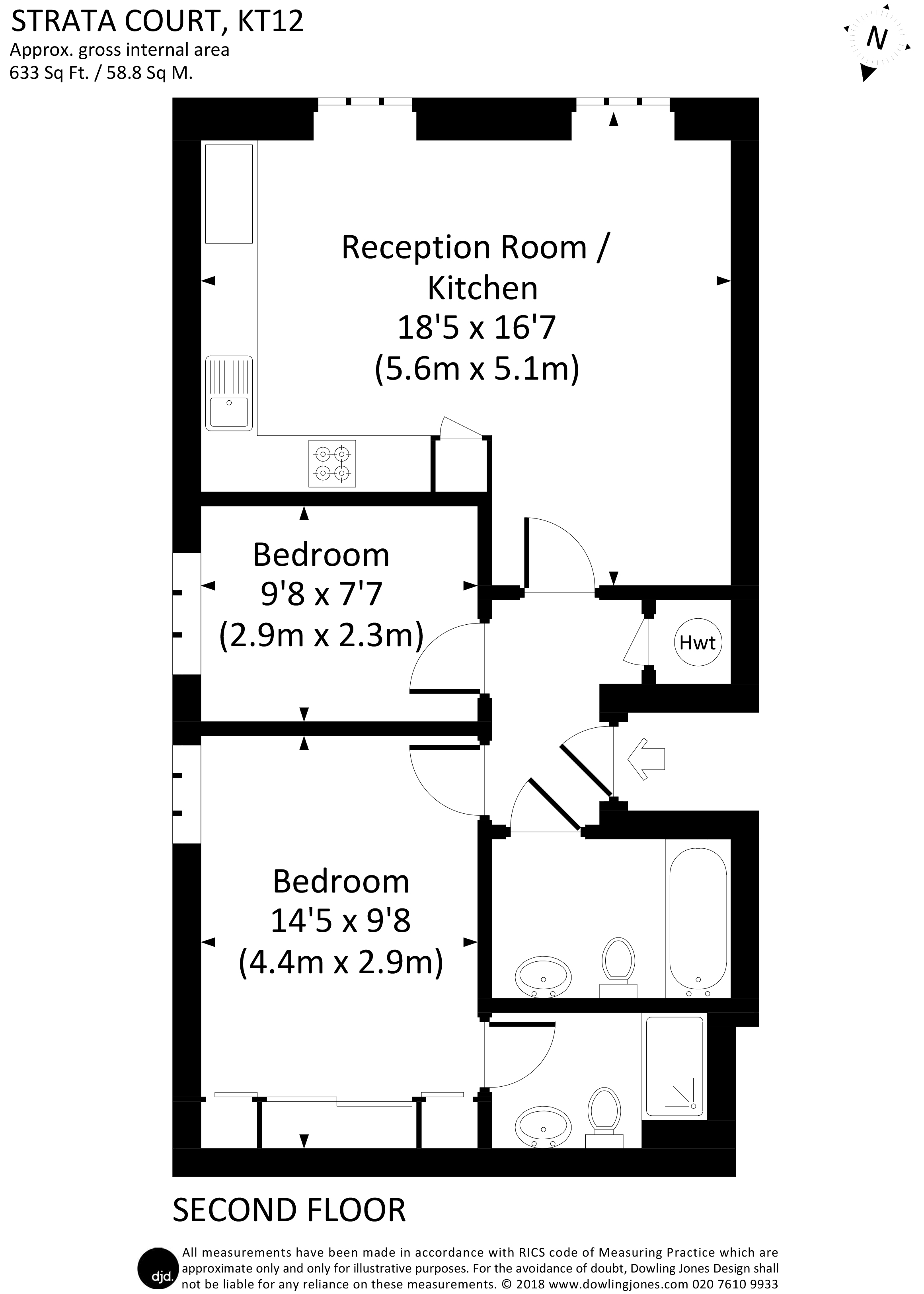 Flat 16 Strata Court,, Bridge Street, Walton-On-Thames floorplan