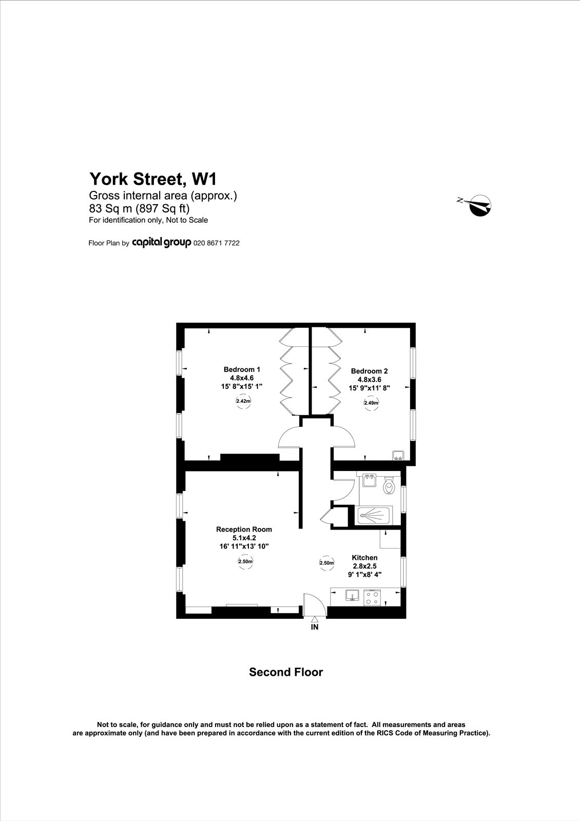 2 Bedrooms  to rent in York Street, London W1H