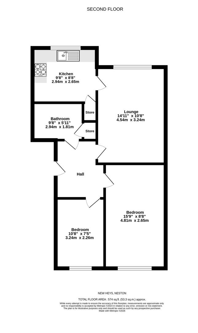 44, New Heyes, Neston floorplan