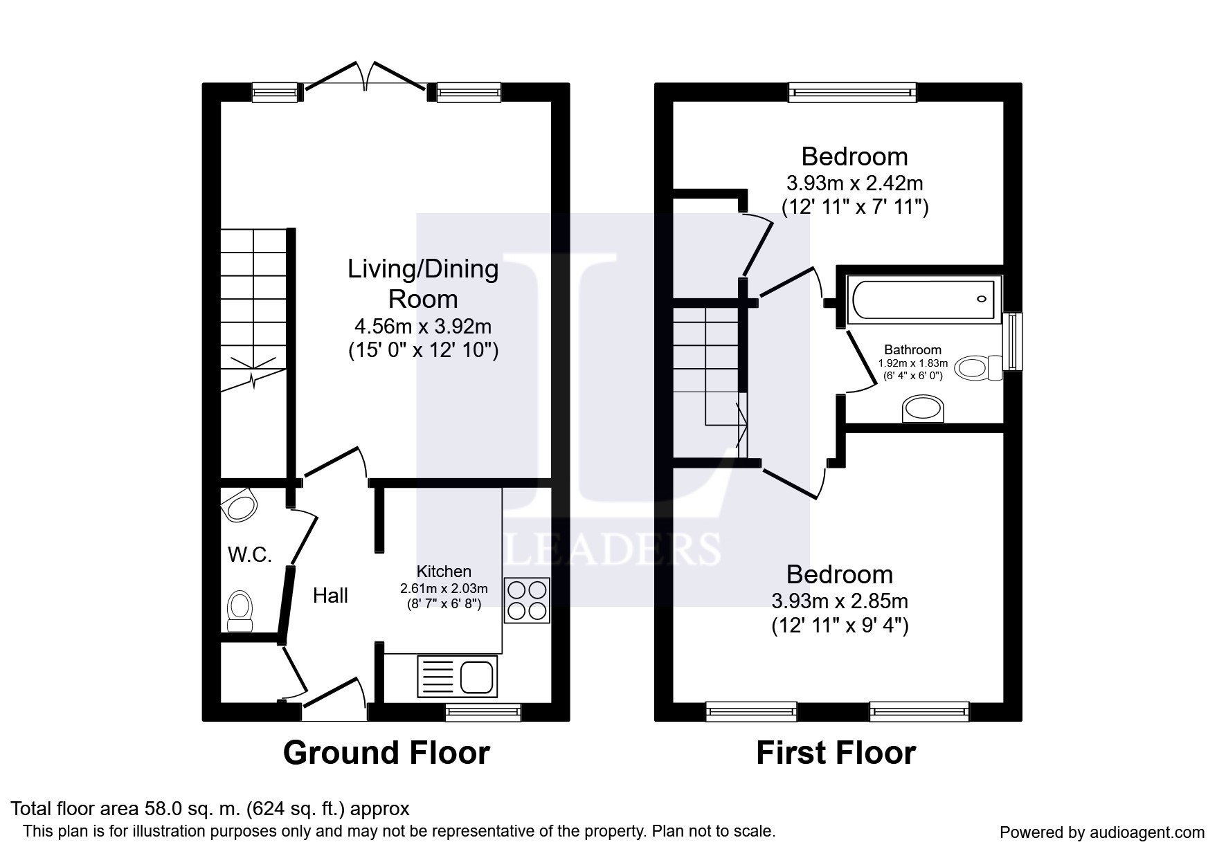 2 Bedrooms Semi-detached house to rent in Griffin Way, Kempston, Bedford MK42