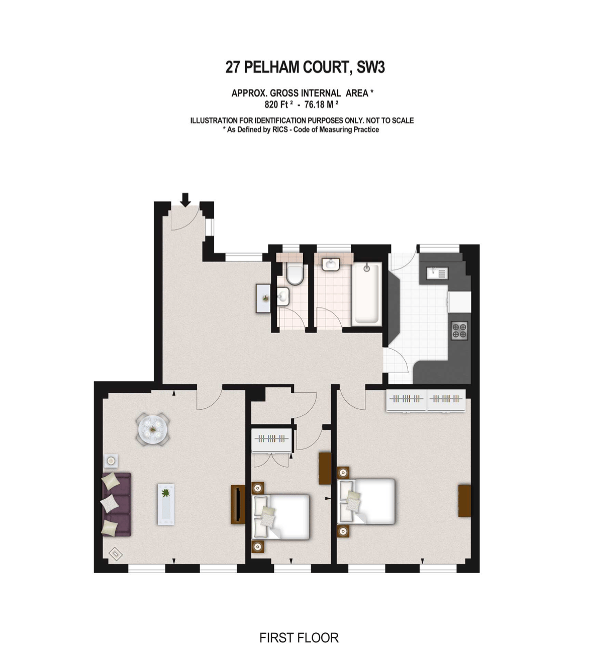 Pelham Court, Flat 27, 145, Fulham Road, London floorplan
