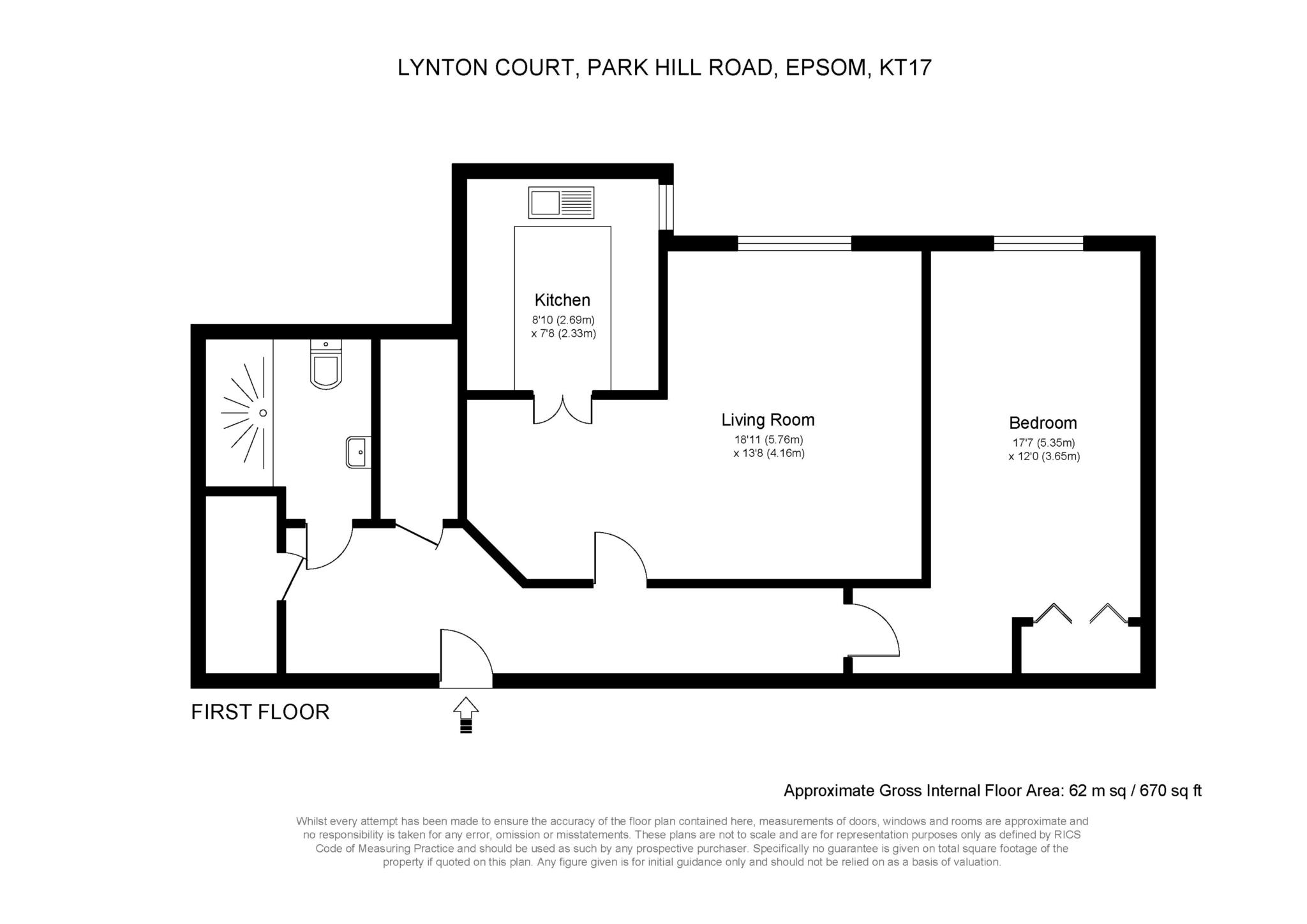 18 Lynton Court, Park Hill Road, Epsom floorplan