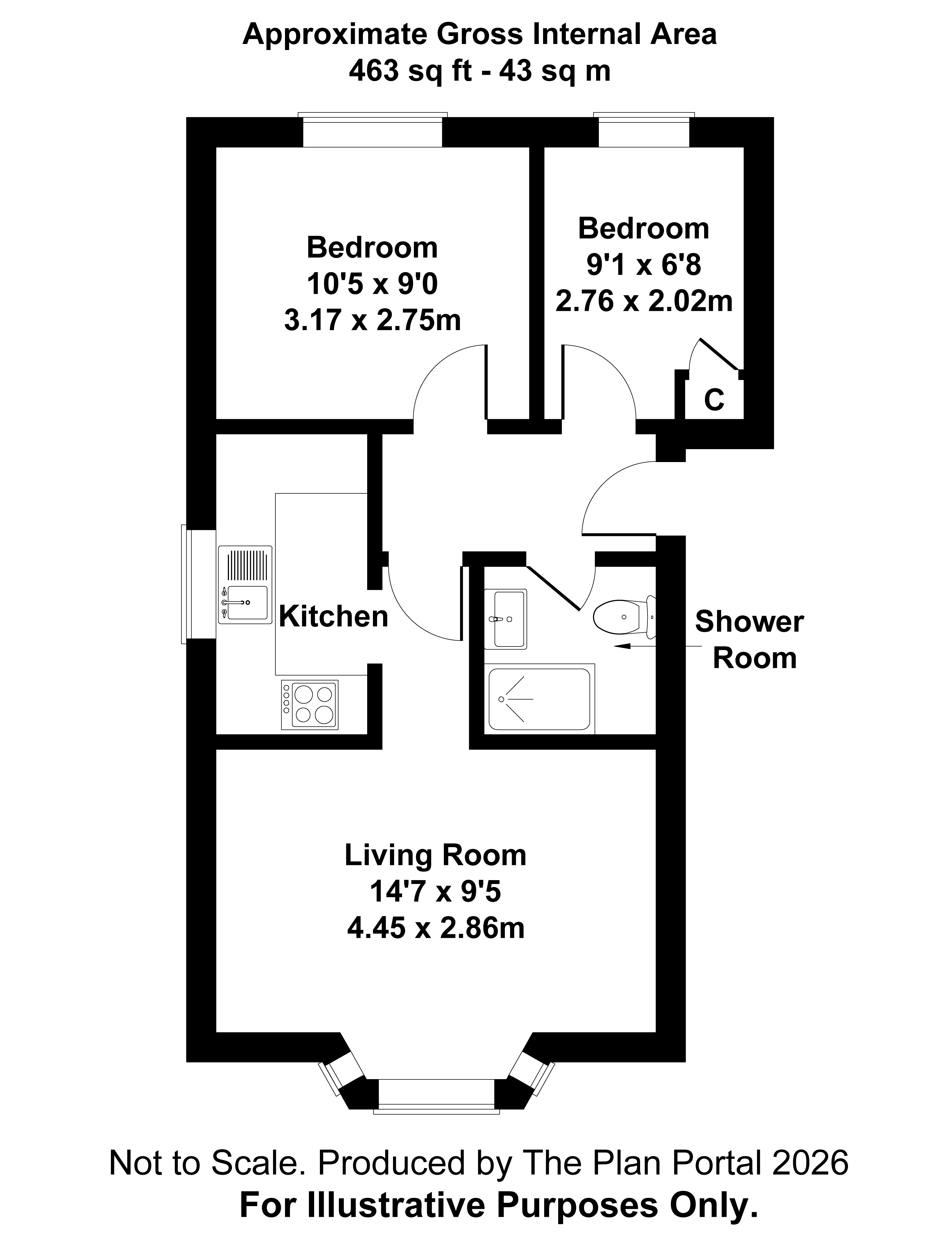 1 Cedars Retreat, Windsor Street, Chertsey floorplan