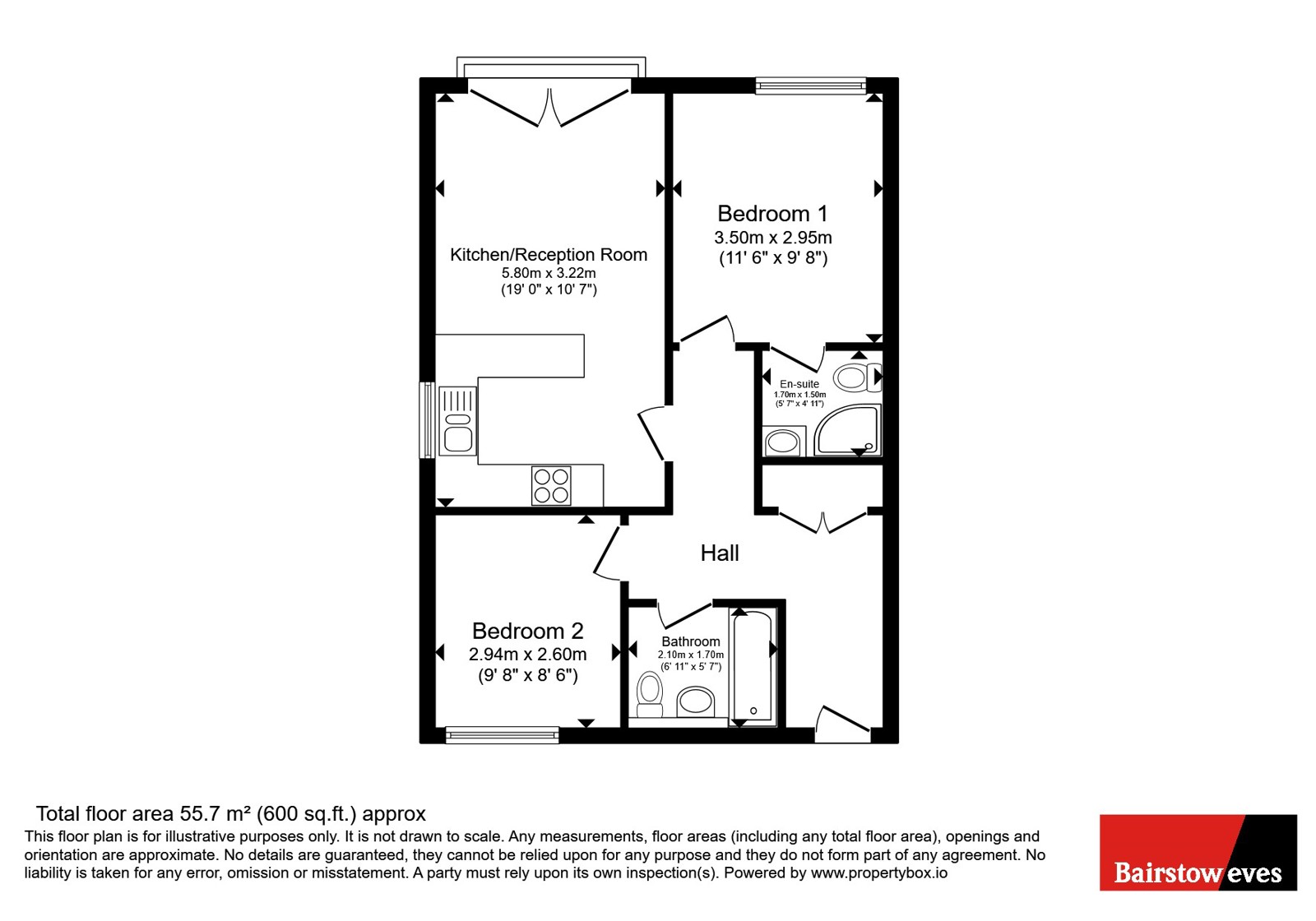 Flat 4, 558, Brighton Road, South Croydon floorplan