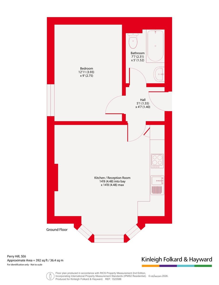 Flat 1, Shaftsbury House 16A,, Perry Hill, London floorplan