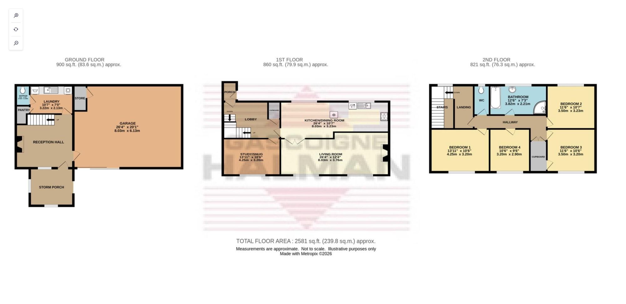 Rowan House Chunal, Glossop floorplan