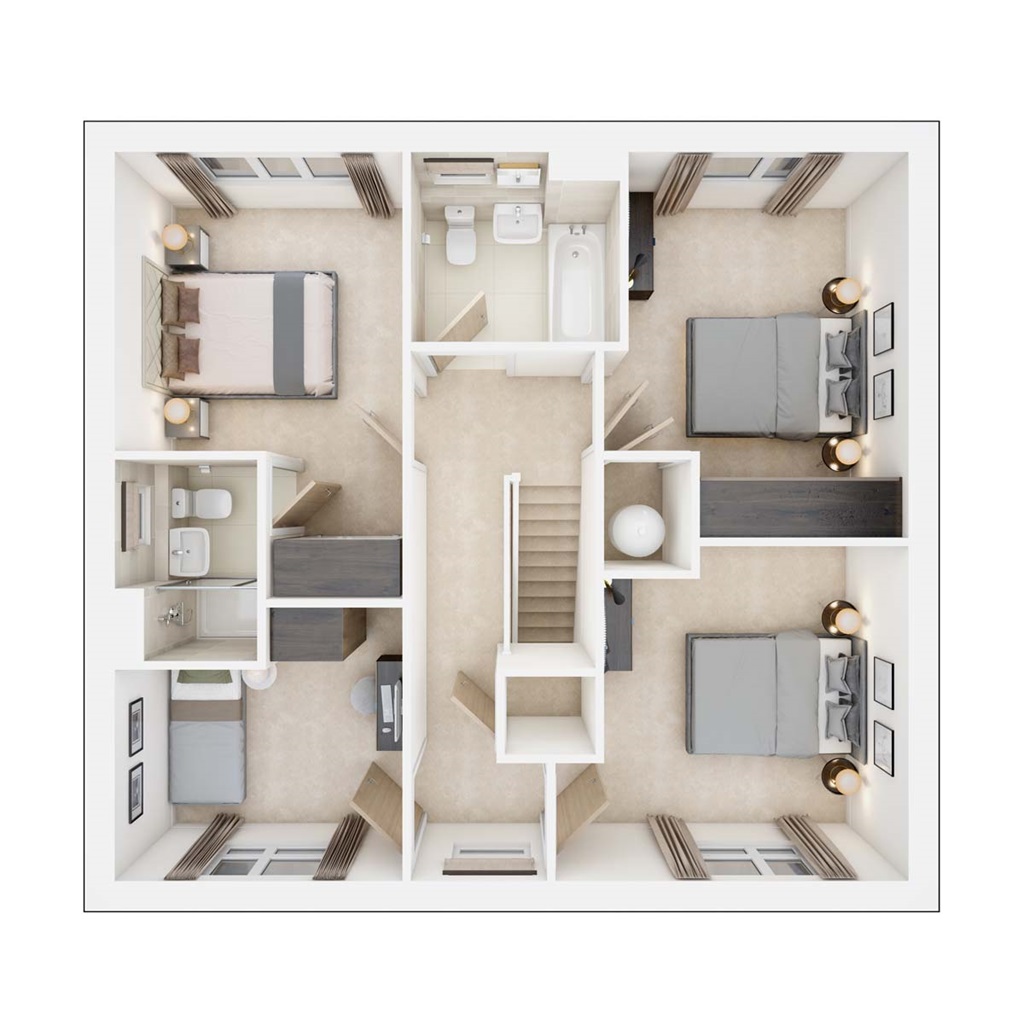 The Rightford - Plot 375, Deben Park At Brightwell Lakes, Ipswich Road, Martlesham floorplan