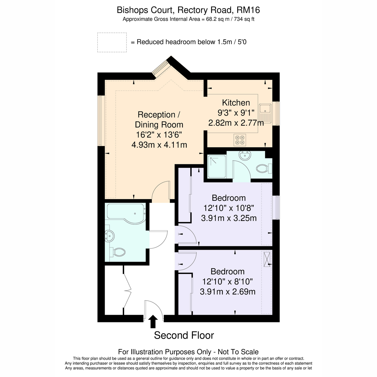 Flat Flat 12, Bishop's Court, Rectory Road, Grays floorplan