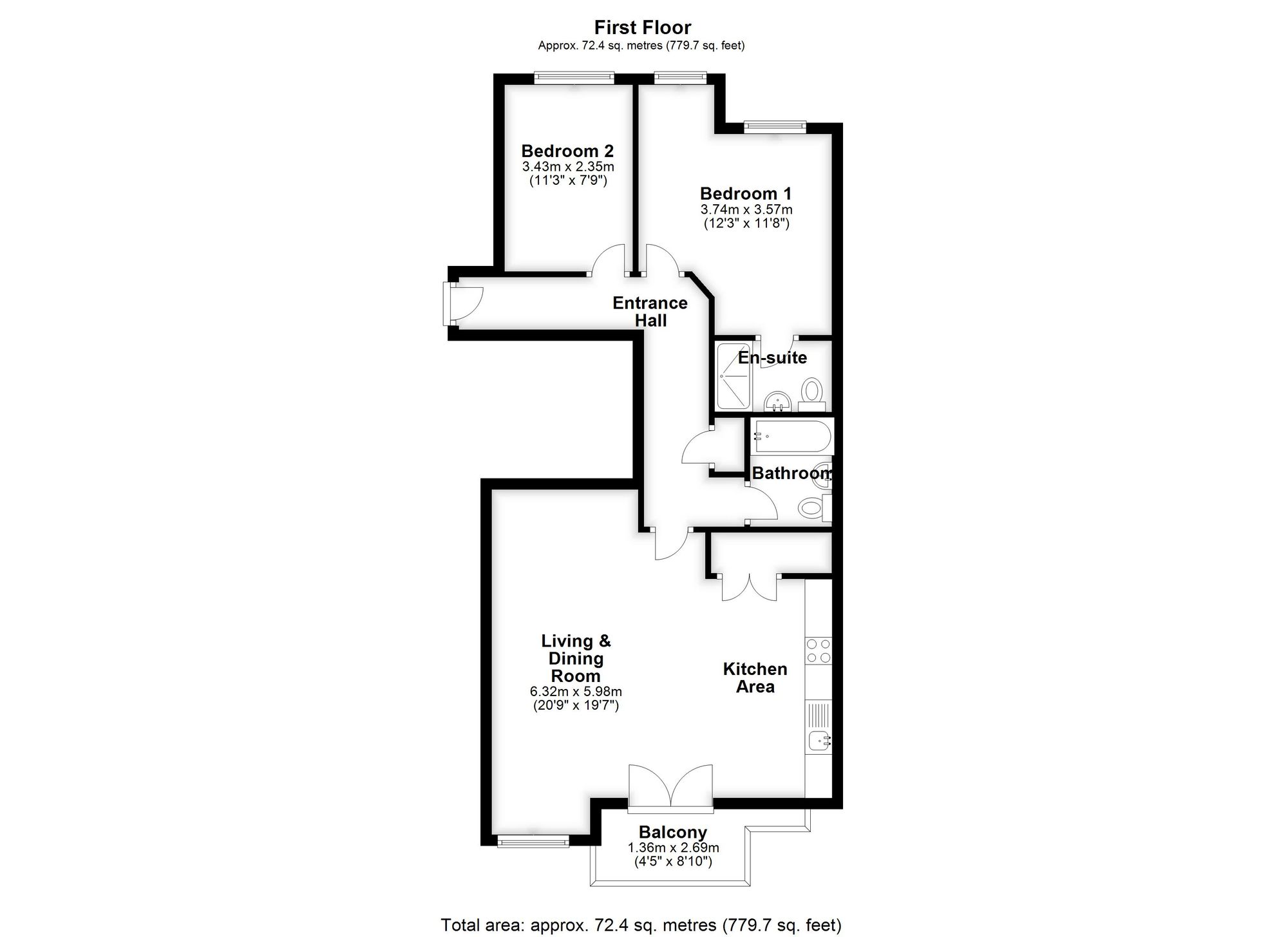 Flat 4, 393 Wickham Road, Croydon floorplan