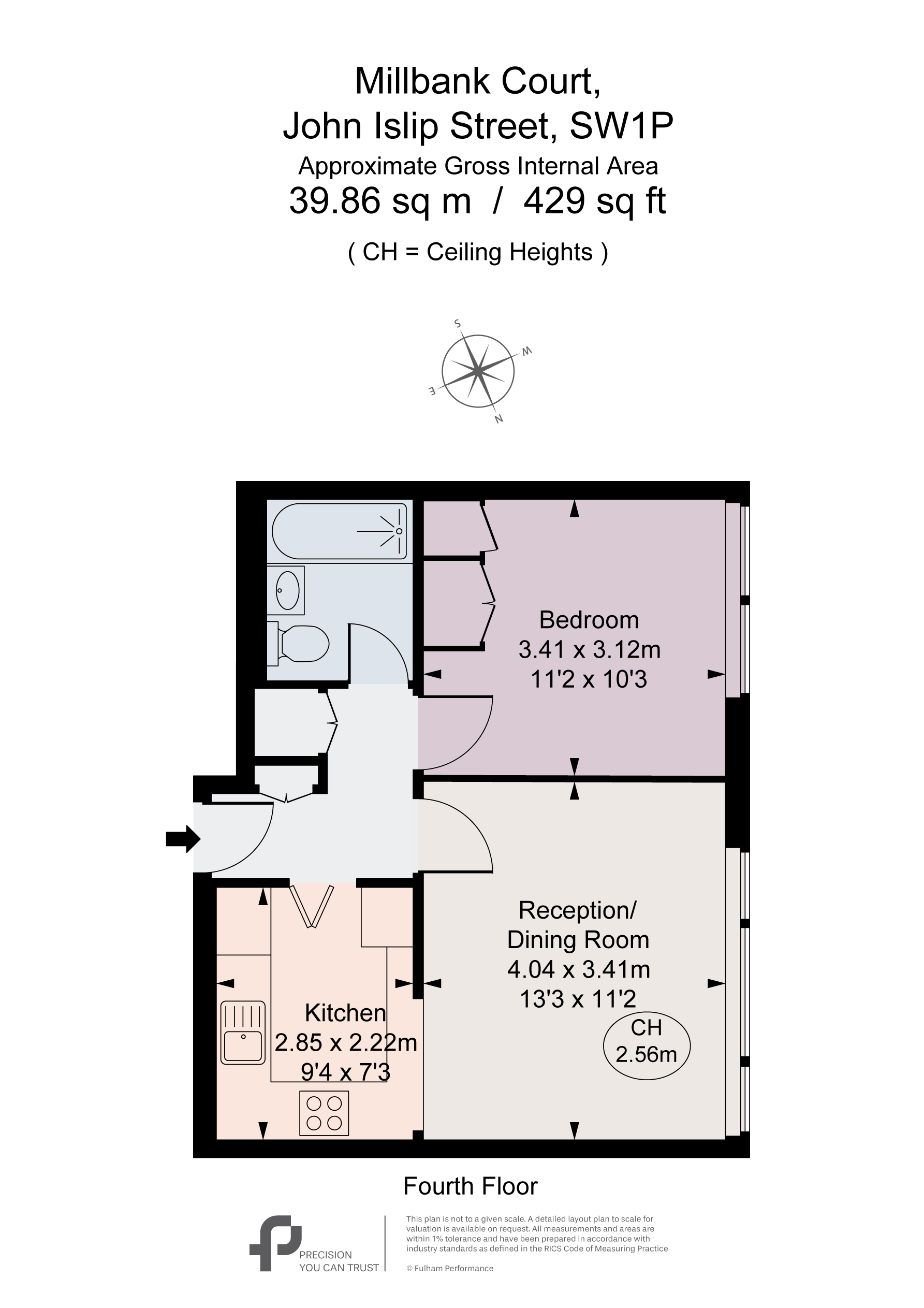Flat 43, Millbank Court, 24, John Islip Street, London floorplan