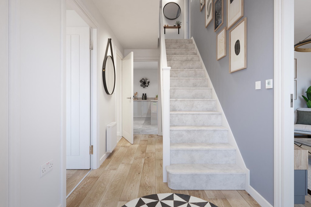 Property 2 of 13. A Welcoming Hallway With Under Stair Storage