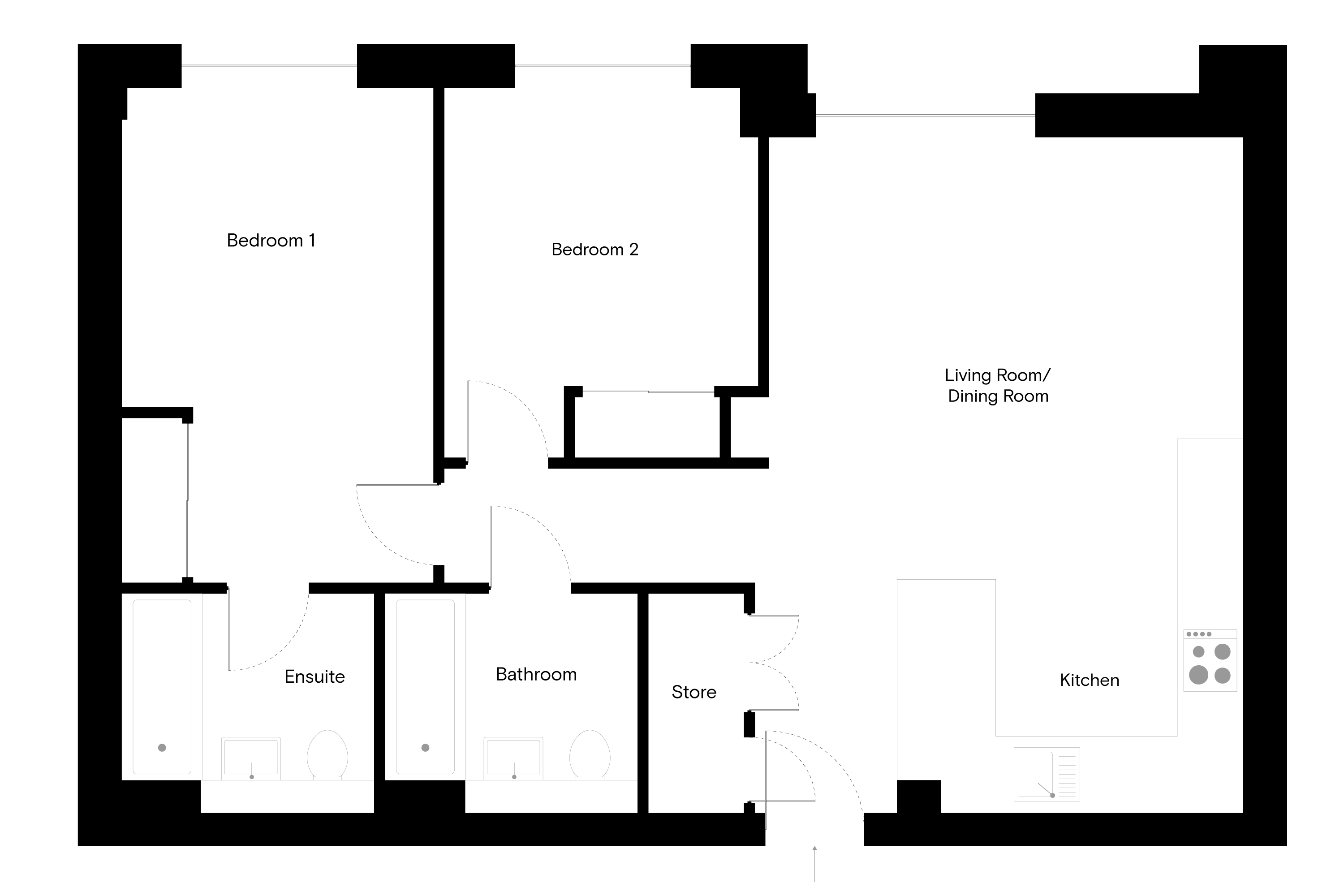 Flat 8084, The Wullcomb, 93 Highcross Street, Leicester floorplan